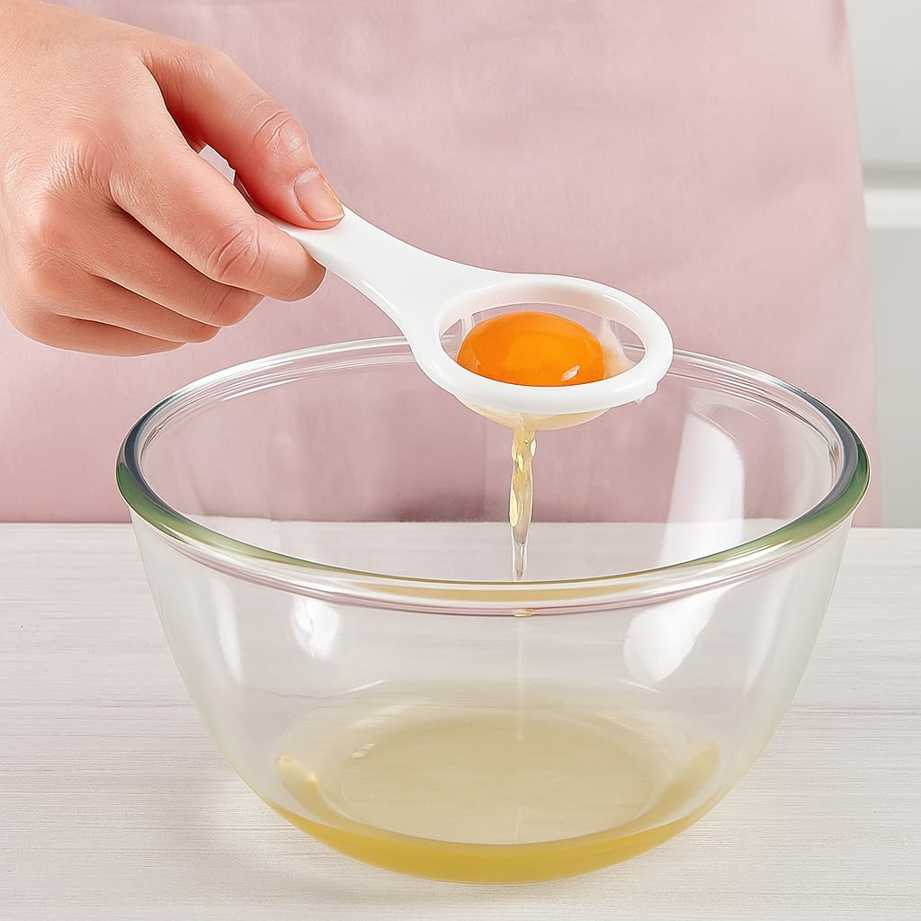 Leona Co Plastic Egg Separator 12.5Cm &ndash; Easy Egg Yolk and White Separator Kitchen Tool &ndash; Durable, Lightweight Baking Gadget with Handle & Hanging Hole &ndash; Mess-Free Egg Divider for Cooking & Baking (2) image number 3