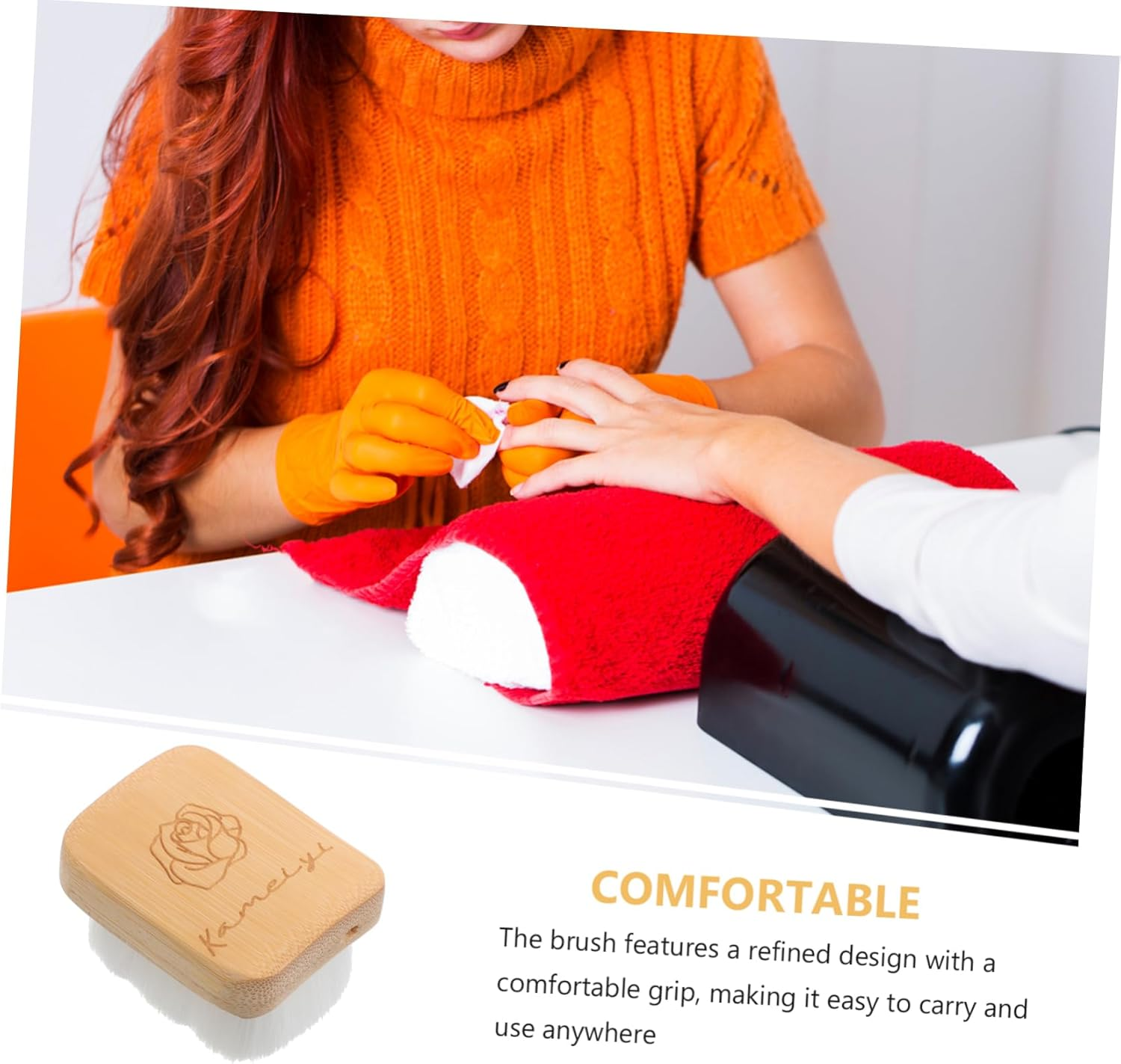 ELAYARD Nail Dust Cleaning Brush Soft Bristles Portable Nail Scrub Tool for Dust Removal Home and Salon Use Items image number 1