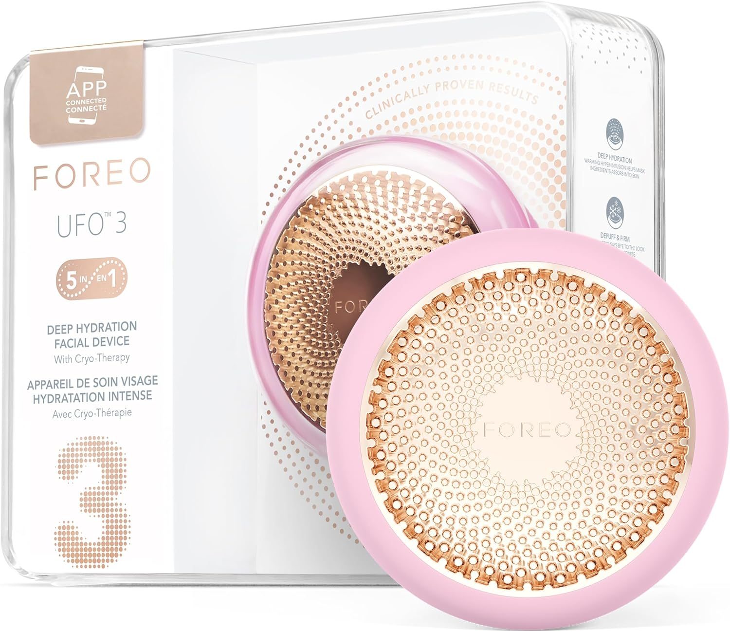 FOREO Hyper Hydra UFO 3 Bundle - Face Moisturiser Device + 14 UFO Activated Masks + Hydrating Night Mask, 15 Ml - Red Light Therapy, Thermo & Cryo Therapy, T-Sonic Massage - anti Aging Skin Care