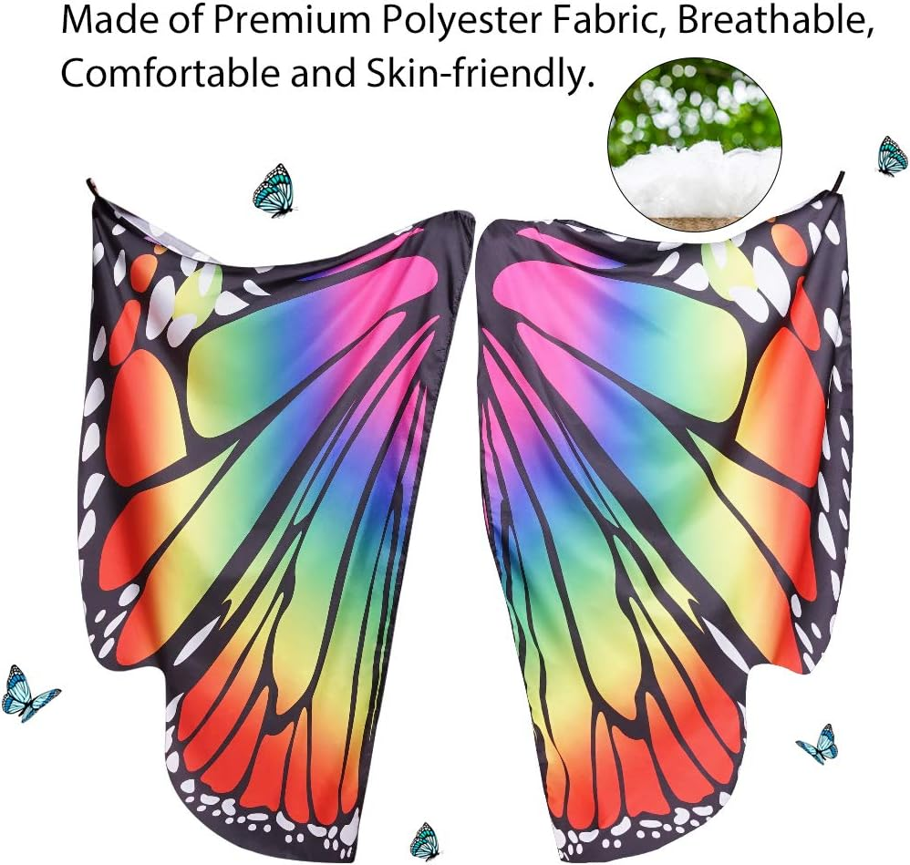 Butterfly Wings Shawl Halloween Costume Ladies Cape image number 2