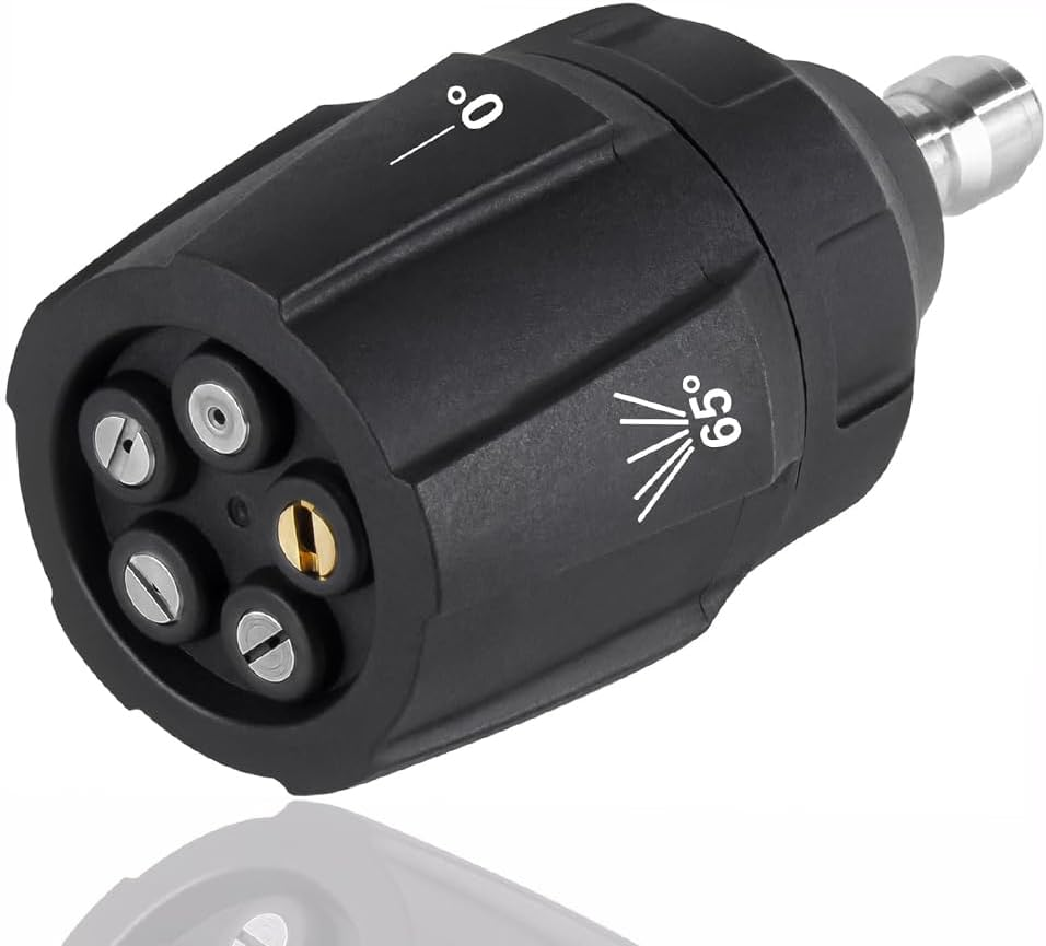 Yakamoz Pressure Washer Spray Nozzle 5-In-1, Quick Changeover Power Washer Nozzle for High Pressure Washer, 1/4 Inch Plug Connect Tips, 3000 PSI image number 3