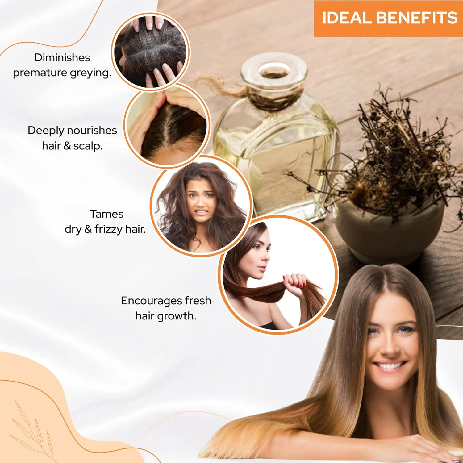 Crysalis Bhringraj (Eclipta Prostrata) Oil with Comb Applicator 100% Pure & Natural Hair Oil for Longer, Thicker & Volumized Hair, for Frizzy & Dry Hair, Promotes Hair Growth, Paraben Free - 100 Ml image number 2