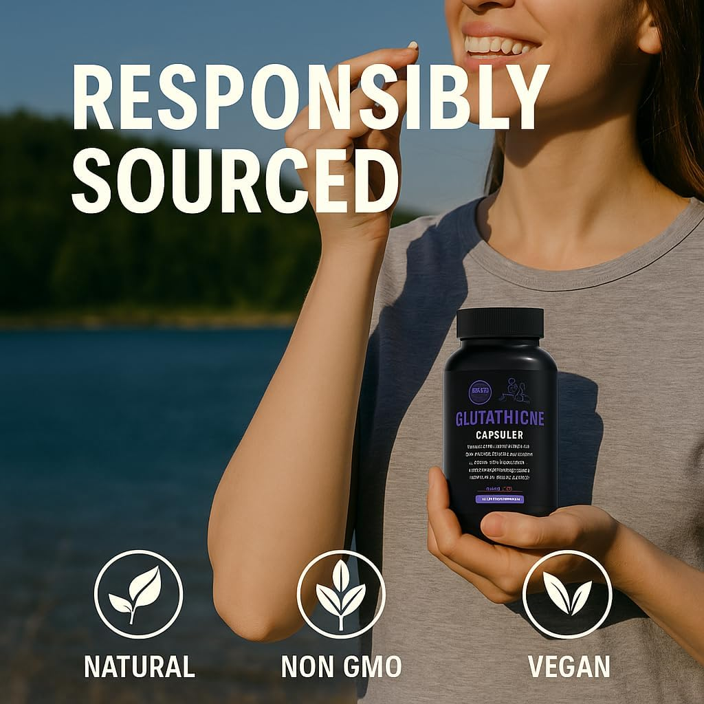 Glutathione Capsules &ndash; 1000Mg High Strength Plant-Based Formula with Naturally Occurring Antioxidants &ndash; Vegan, Non-Gmo &ndash; 60 Capsules image number 1