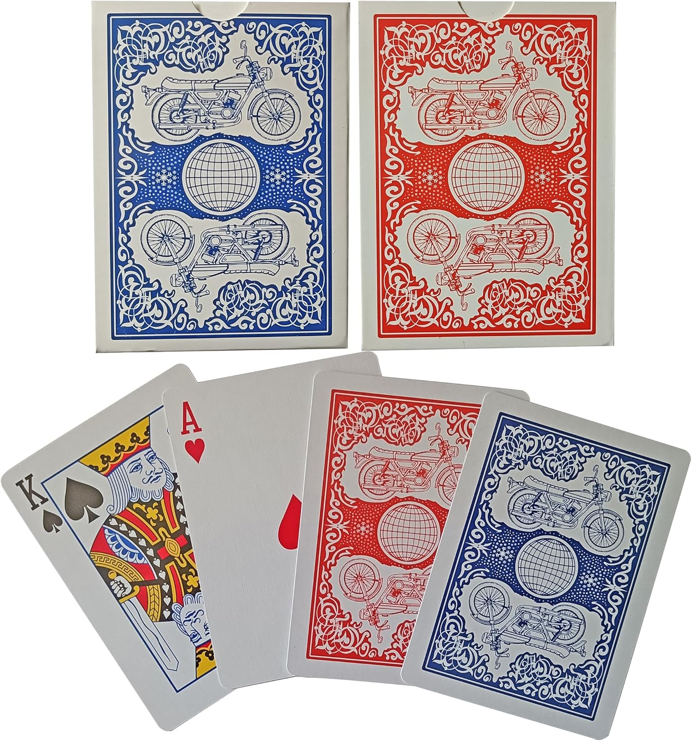 Playing Cards, 2 Pack, Decks of Cards Bulk, Poker Size, Standard Index, for Card Games, Blue and Red
