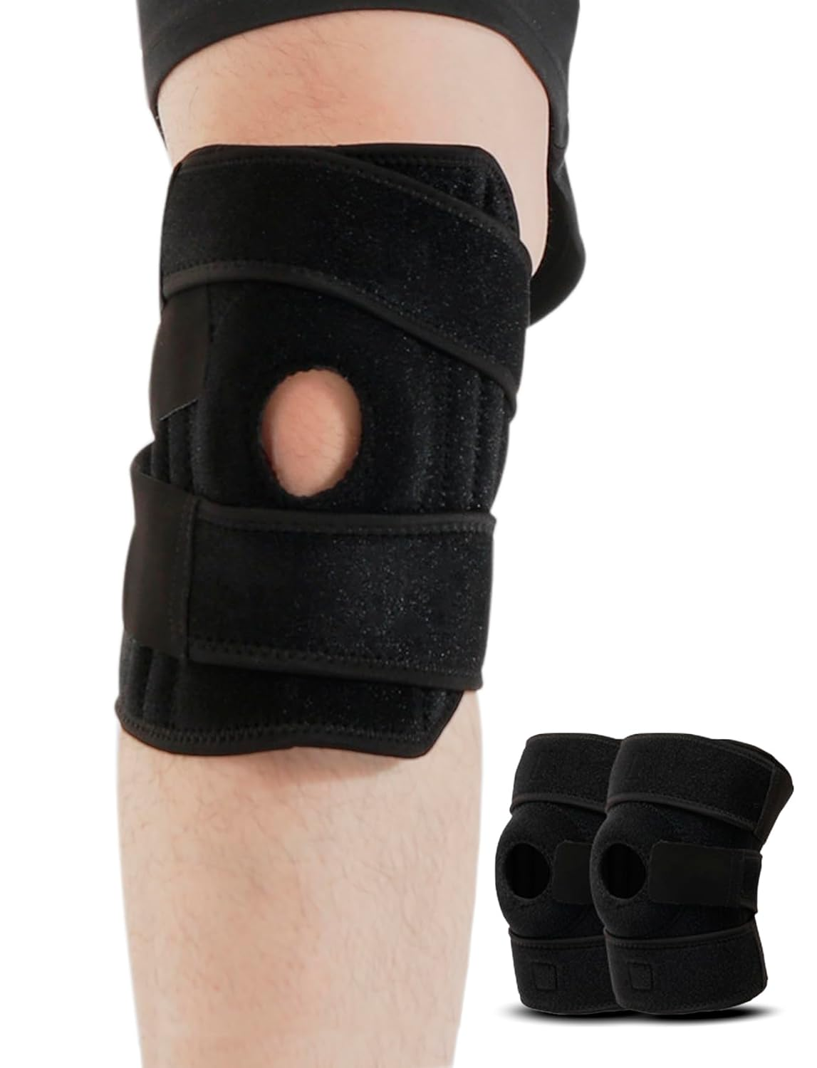 Rolxmed Knee Pads EVA Sponge Cushioned Adjustable, Collision Avoidance Brace for Sports and Kneeling Work Gardening Housework and Maintenance for Men Women (L, 2Packs)