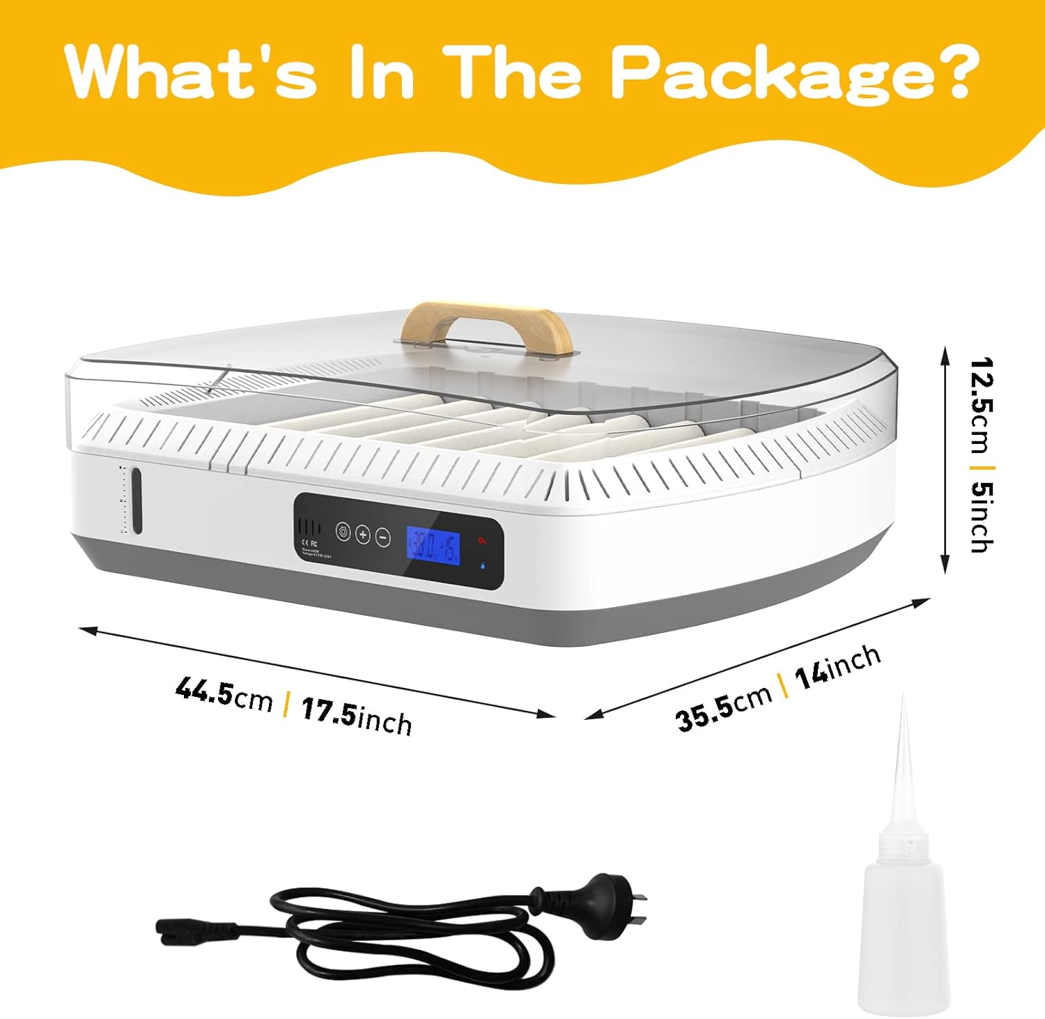 Advwin 35 Eggs Incubator for Hatching Chicken, Duckings and Turkey, Fully Automatic Egg Turning, Poultry Egg Incubator with Humidity Display, LED Candler image number 4