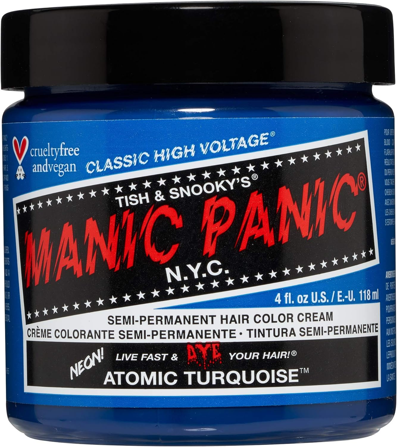 Manic Panic - after Midnight Classic Cream Vegan Cruelty Free Blue Semi Permanent Hair Dye - 2 X 118 Ml
