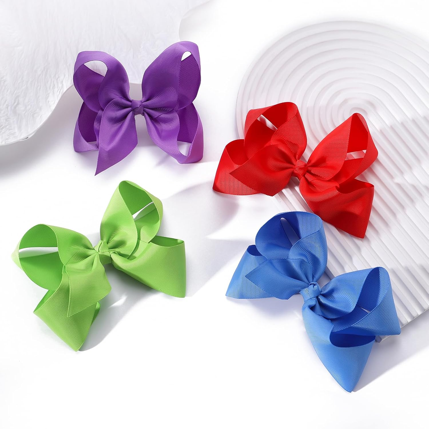 20PCS Big 6 Inch Hair Bows for Girls Grosgrain Ribbon Toddler Hair Accessories with Alligator Clips for Toddlers Baby Girls Kids Teens image number 4