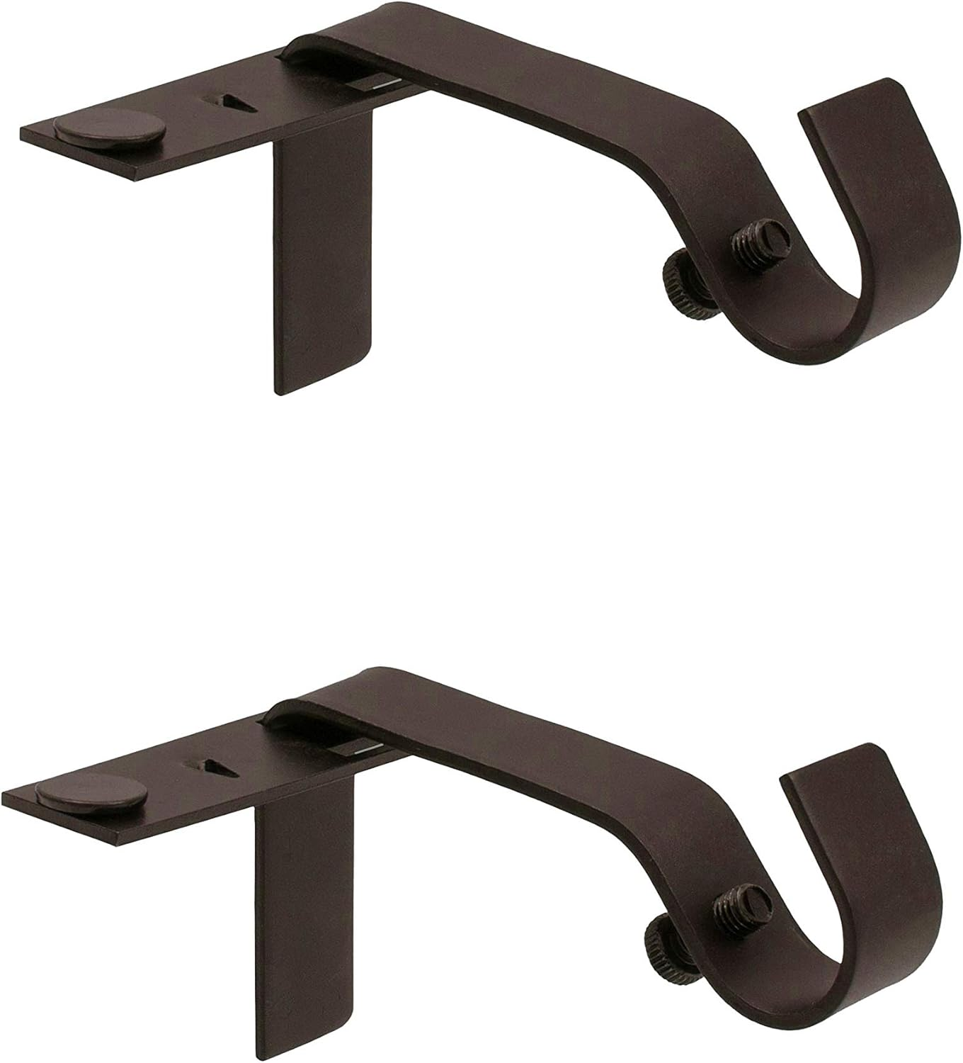Kenney Fast Fit 5/8" No Measure Curtain Rod Brackets, Oil Rubbed Bronze