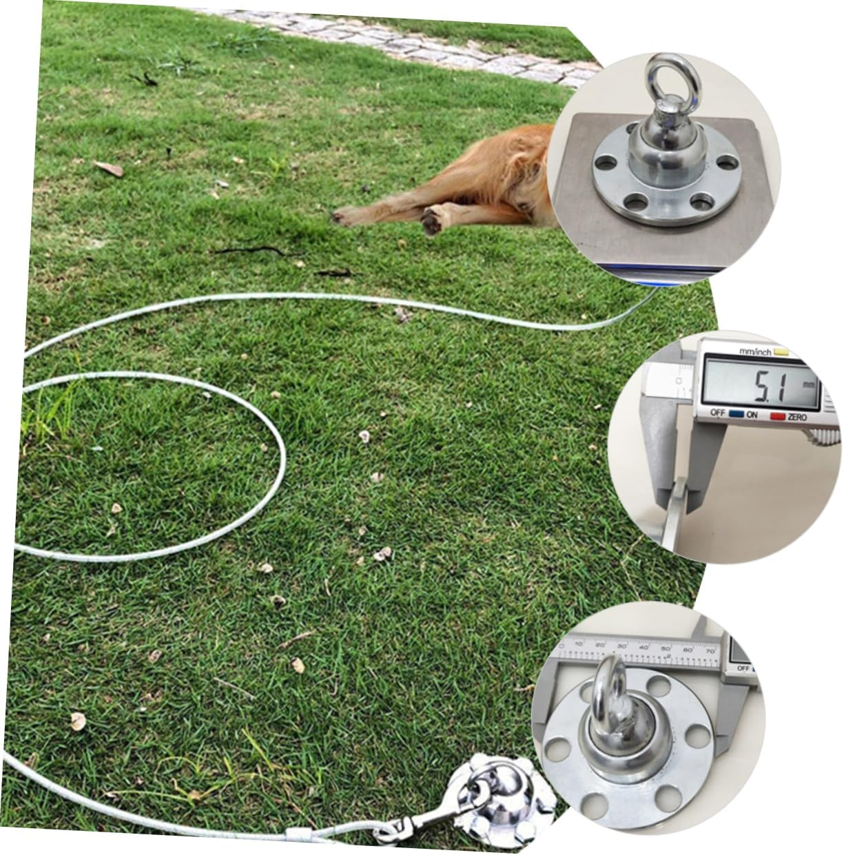 CANIGHT 1Set Rotating Dog Tie Out Stake Heavy Duty Ground Anchor for Dogs Outdoor Dog Stake for Camping Hiking Dog Training and More Stable Support for Tents and Turf image number 6