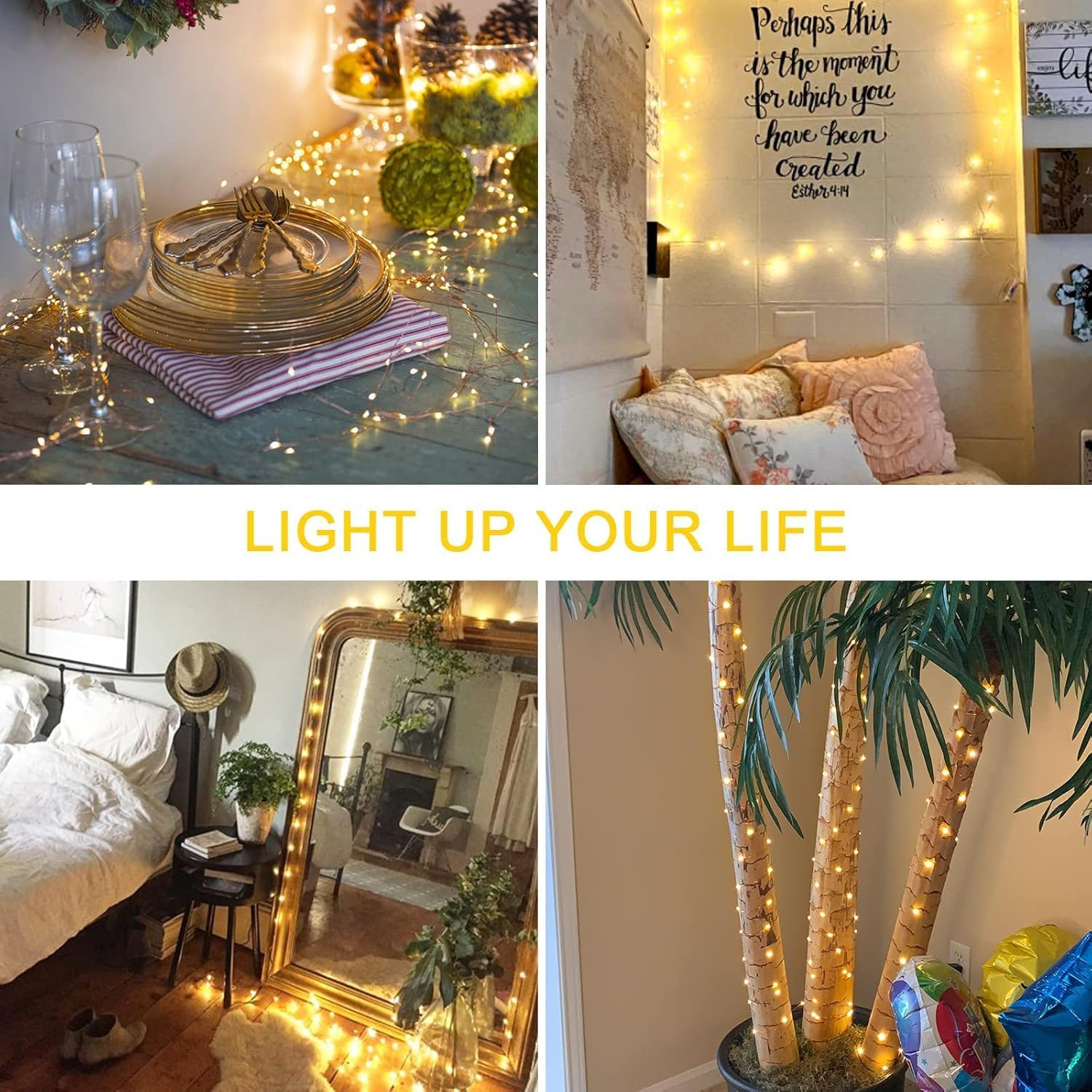 1Pack 10M 100LED Fairy Lights Battery Operated with Remote, String Lights Battery Powered Led Twinkle Fairy Lights, Firefly Starry String Lights DIY Party Wedding Christmas Decoration (Warm White) image number 3