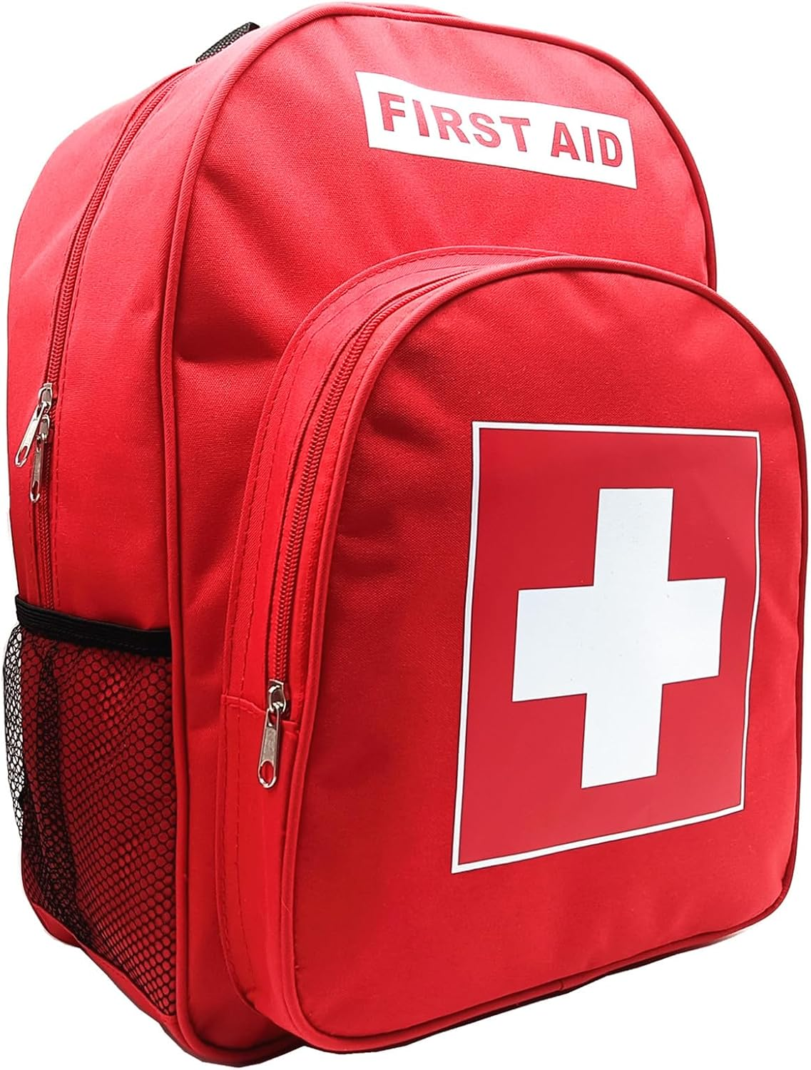 Jipemtra Red Emergency Bag First Aid Backpack Empty Medical First Aid Bag Treatment First Responder Trauma Bags for Riding Office Hiking Paramedics Outdoor Travel Camping Pet Dog Cat Daycare (Red)