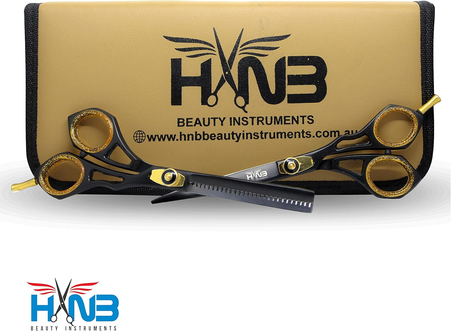 Hair Scissors | Professional Hair Cutting Scissors with Hair Comb| Hairdressing Scissors and Thinning Scissors - Hair Cutting Scissors, Hair Thinning Scissors (Black) image number 4