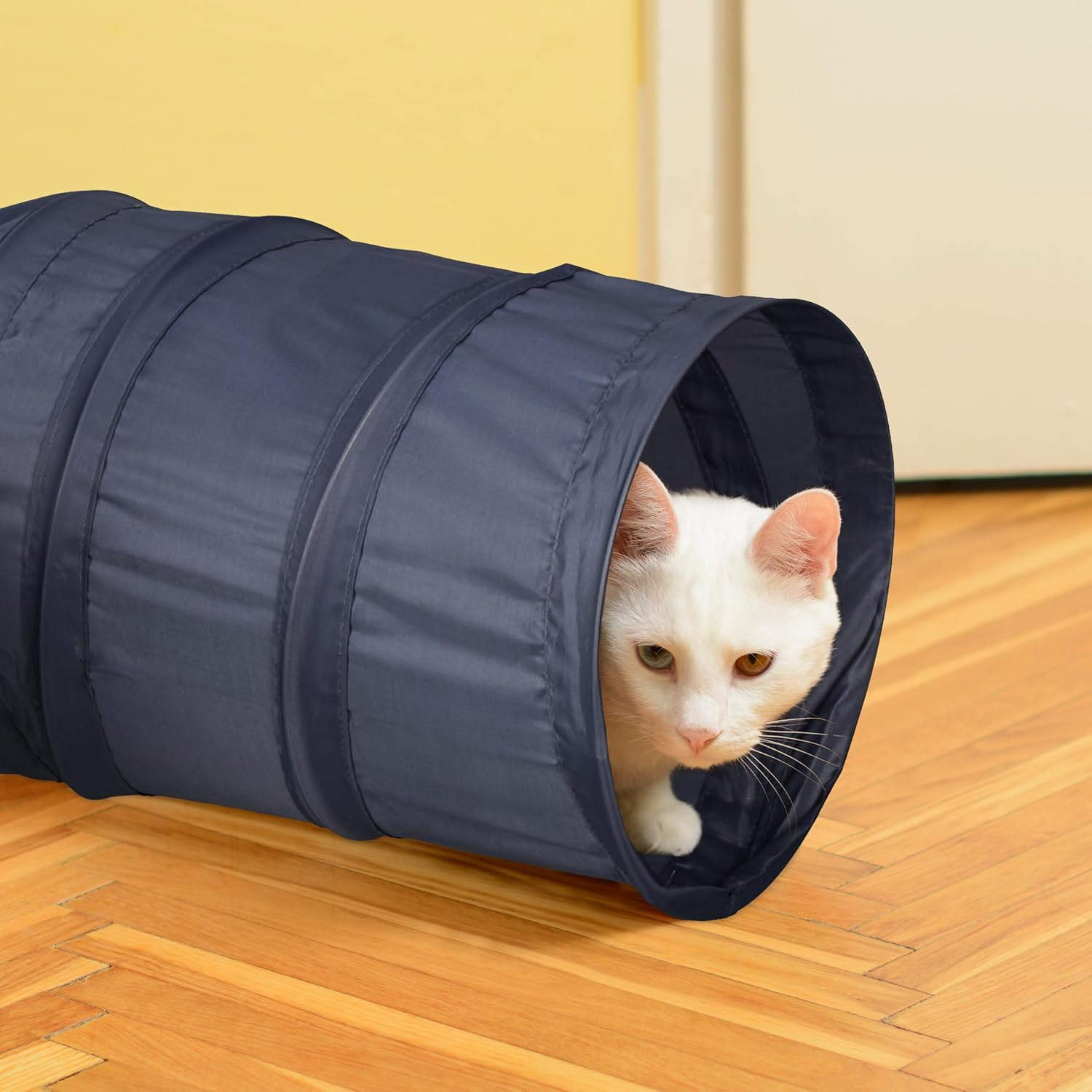 Relaxdays, Grey Cat Tunnel, Foldable Cat Tube, HBT: 25 X 86.5 X 53 Cm, Play Tunnel 3 Way, Polyester, Cat Roll