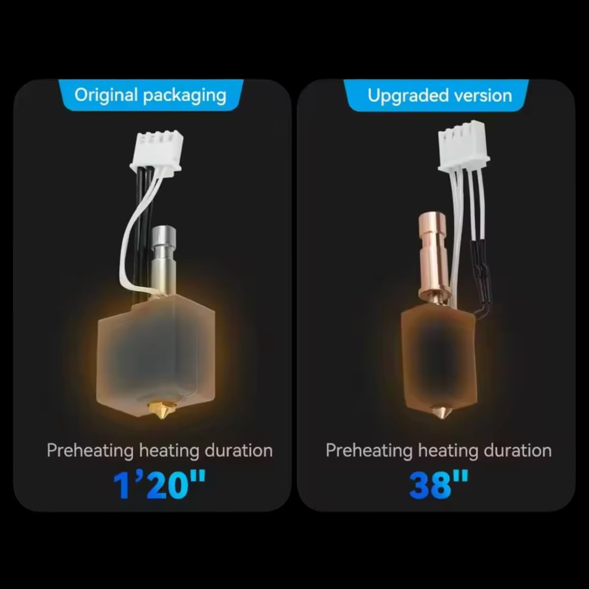 Kobra S1 Ceramic Hotend Upgrade for Anycubic Kobra S1/S1C 3D Printer, .4Mm Nozzle Replacement Hotend Assembly with Heater Block, Thermistor, Heat Break, Silicone Sock &ndash; 3D Printer Accessories & Parts image number 1