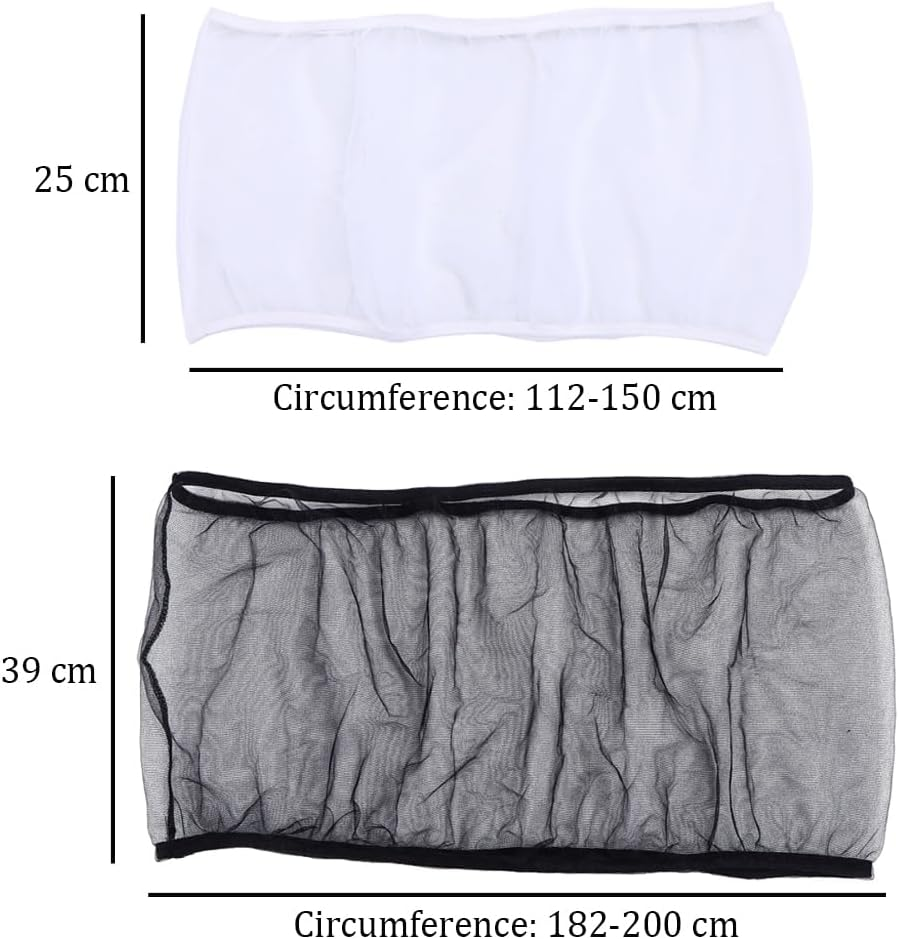 TRKETK 2 Pieces Bird Cage Net Cover, Stretchy Bird Cage Cover Bird Cage Seed Catcher Universal Bird Cage Cover Bird Cage Ventilate Dust-Proof Cover Bird Cage Cover Skirt (White + Black) image number 2