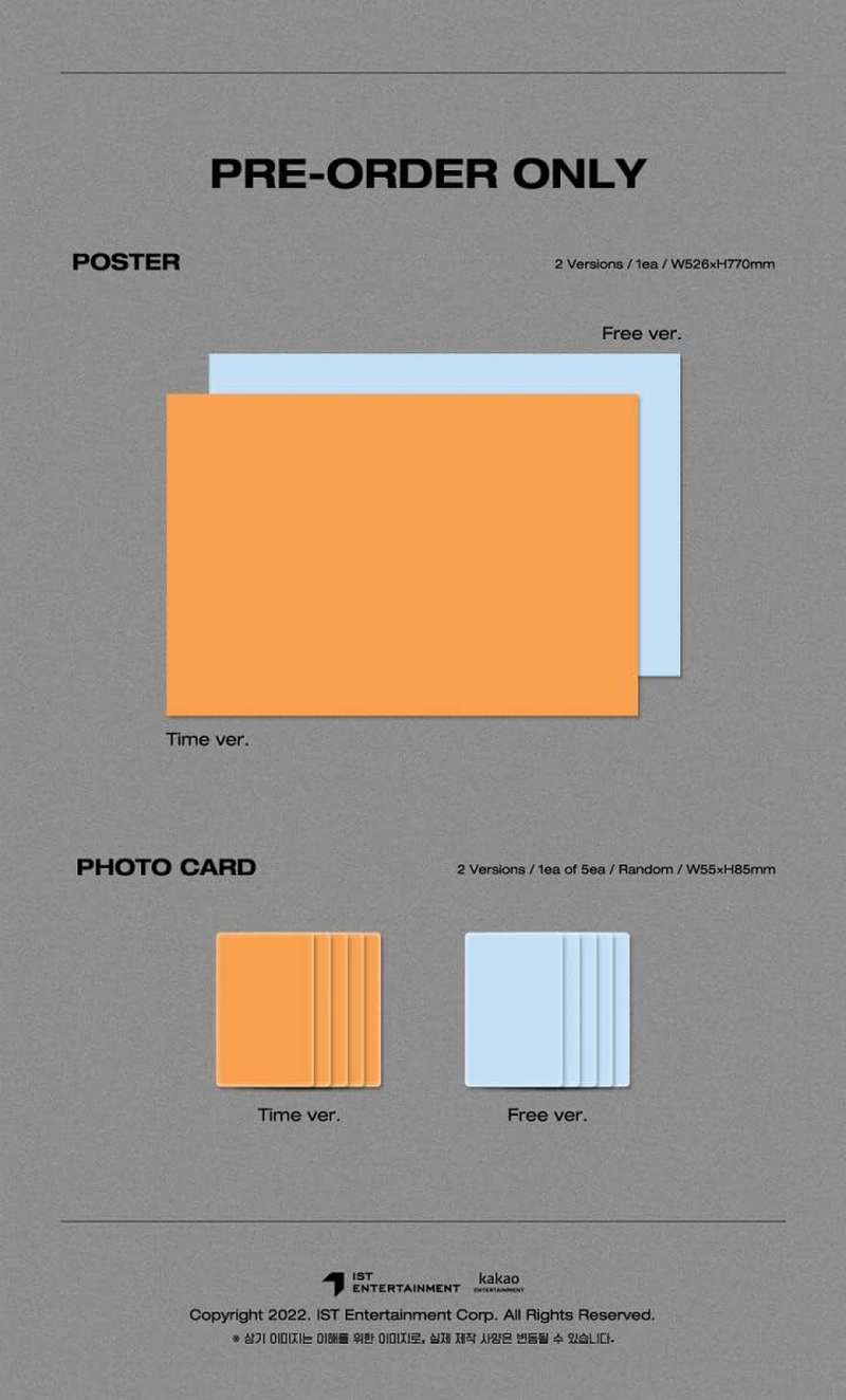VICTON Choice 8Th Mini Album Time Version Cd+84P Photobook+2P Photocard+1Ea Trilogy Card+1Ea Paper Stand+1P Neon Photo(Time Version) or 1Ea Key Ring(Free Version)+Tracking Sealed