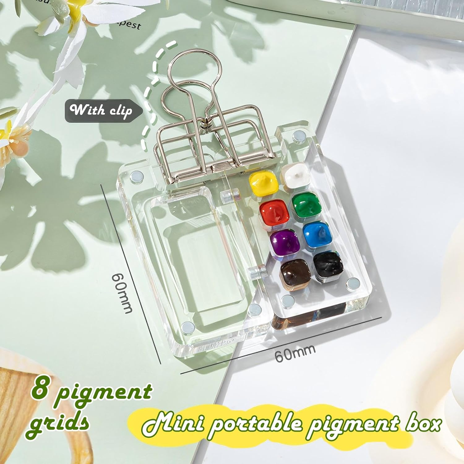 Portable Nano Travel Watercolor Set, Mini Pocket Artist Paint Palette (6 * 6 CM) image number 1