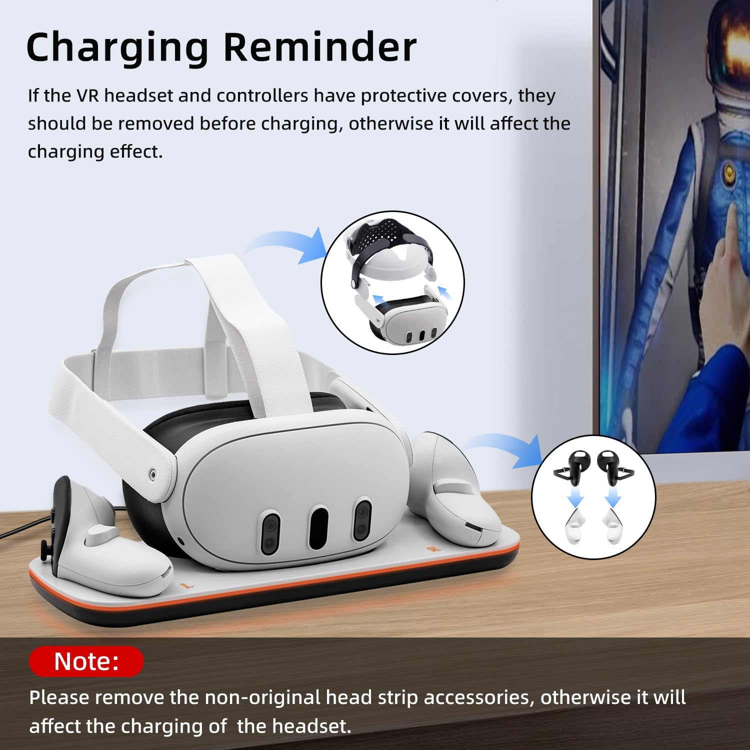Mcbazel Charging Dock for Quest 3, Fast Charging Station Display Stand with LED Light, Includes 2 Rechargeable Batteries for VR Headset & Controllers - White image number 1