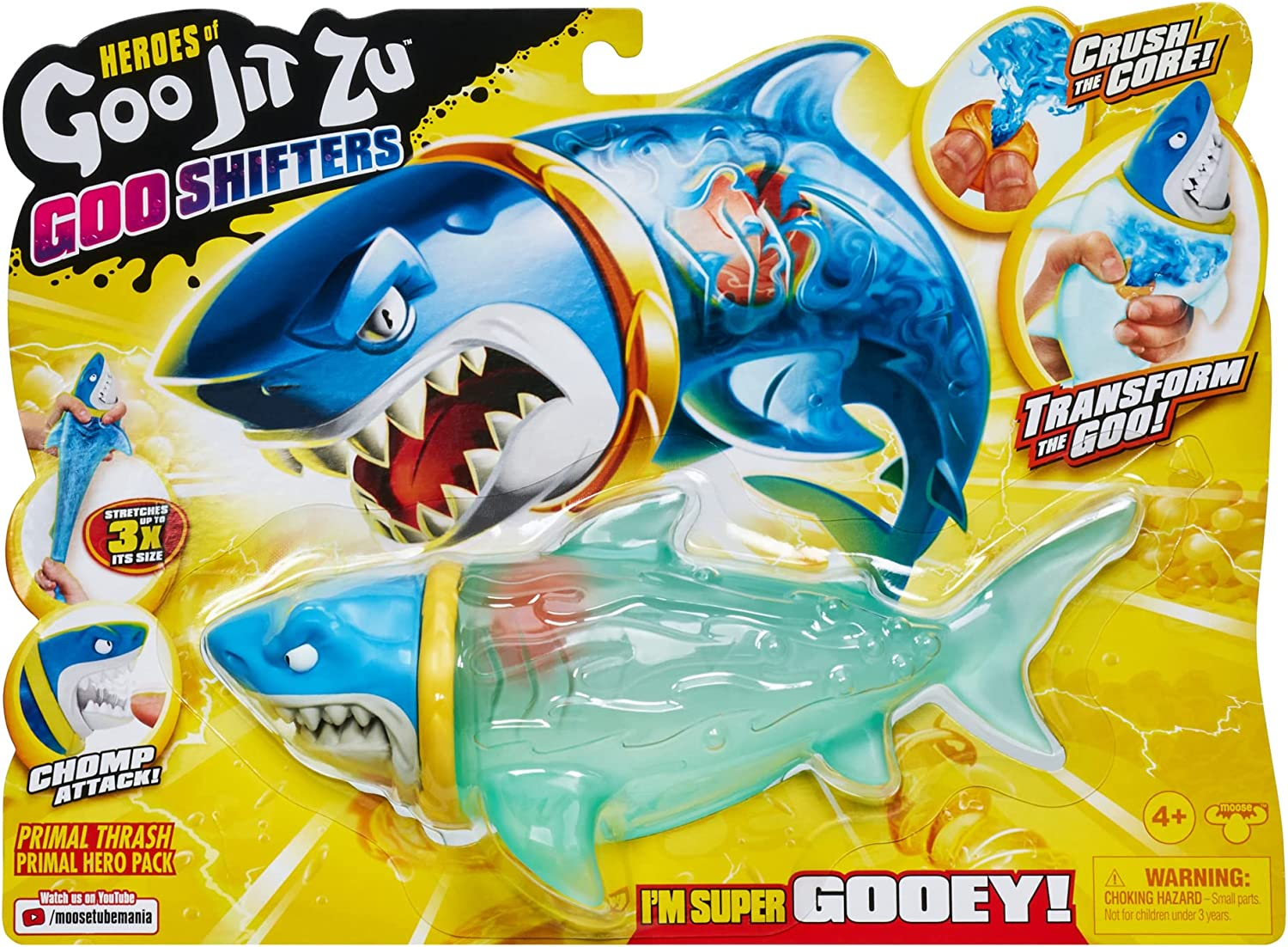 Heroes of Goo Jit Zu Goo Shifters Primal Thrash Primal Hero Pack. Super Stretchy, Super Squishy Goo Filled Toy with a Unique Goo Transformation, Multicolor (41405) image number 5