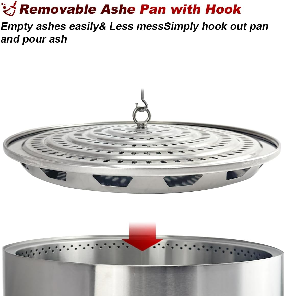 Tow Smokeless Fire Pit, 26.5Inch Wood Burning Fireplaces with Removable Ash Pan, Portable Outdoor Bonfire Firepit with Stand, Backyard, Patio & Camping, Stainless Steel, Easy Setup (Premium Package) image number 2