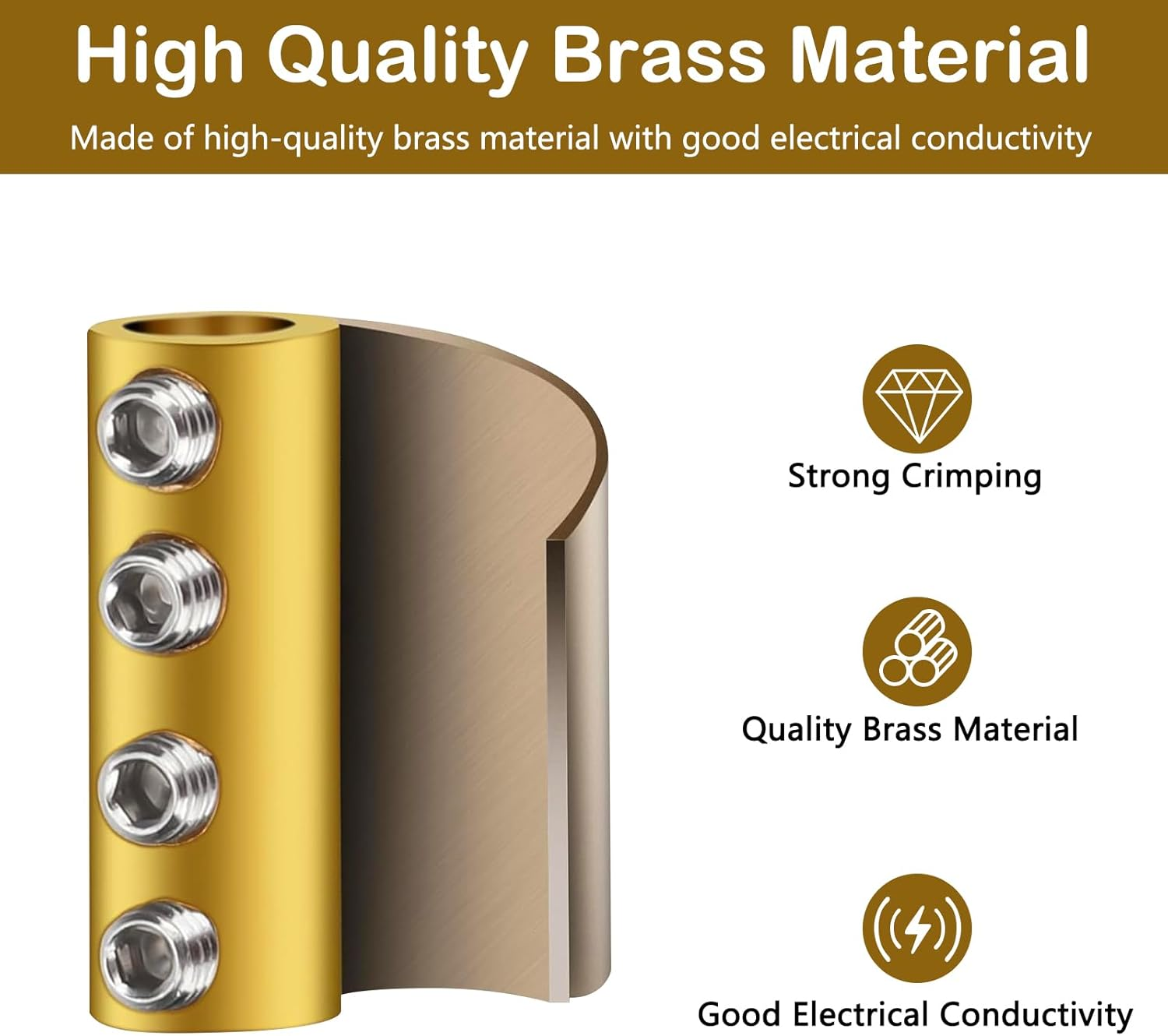 10Pc 6 AWG Wire Connectors, 80A Quick Terminal for Splicing and Wiring, Circuit Connector with Screws and Heat Shrink Tube Included image number 5