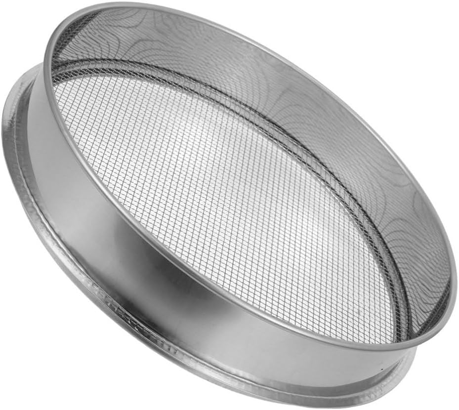 Milisten Garden Soil Sifter Stainless Steel Soil Sieve 10 Inch Handheld Strainer for Sifting Compost Potting and Removing Stones Twigs