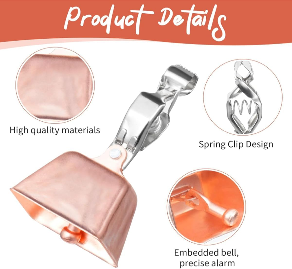 20 Pack Fishing Rod Bells,Clip-On Alert Bells for Angling, Ice Fishing Accessories image number 3