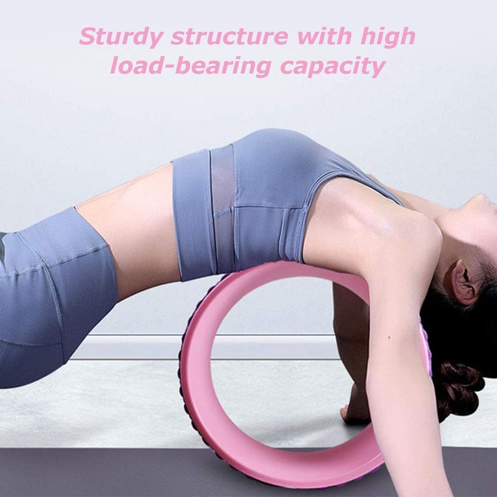Yoga Wheel,Back Cracking Device,Yoga Prop Roller,Backbend Massage, Back Massage Roller,Massage Trigger Points,For Yoga,Pilates, Stretching Sport image number 4