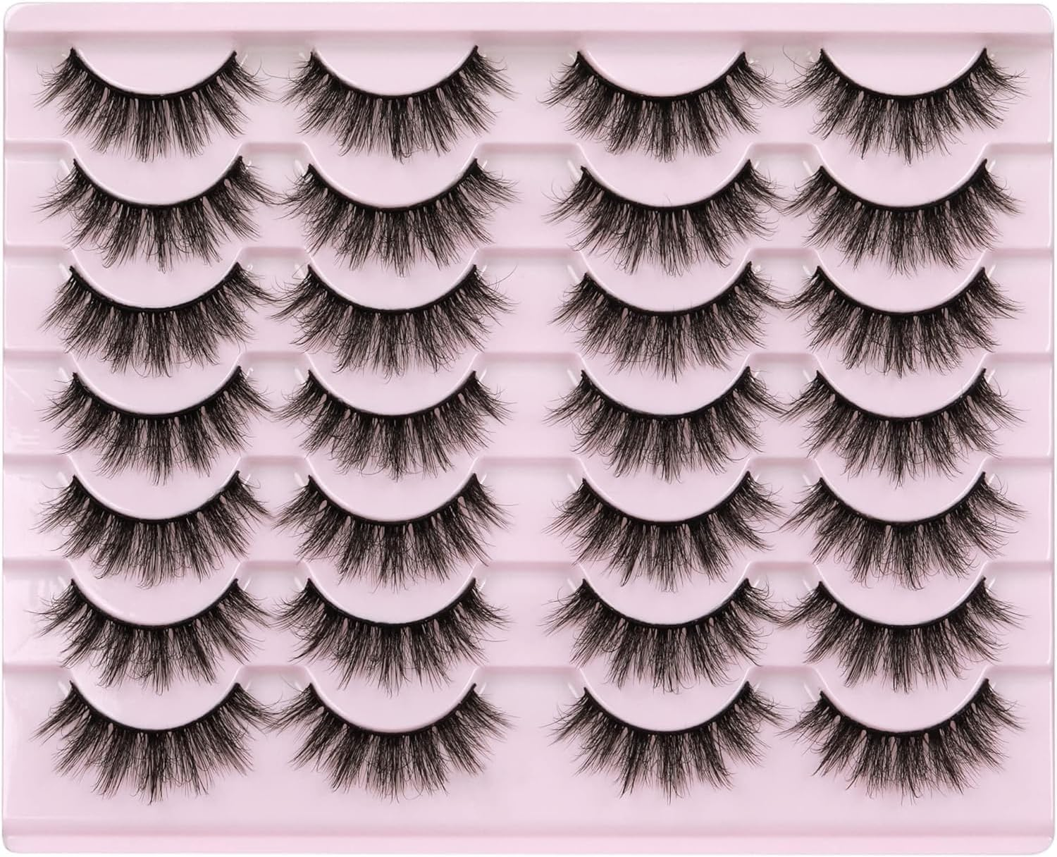 14 Pairs Wispy Mink Lashes Fluffy Eye Lashes, Natural Look 5D Volume 16Mm Fake Eyelashes, Makeup Tools Eye Lashes image number 4