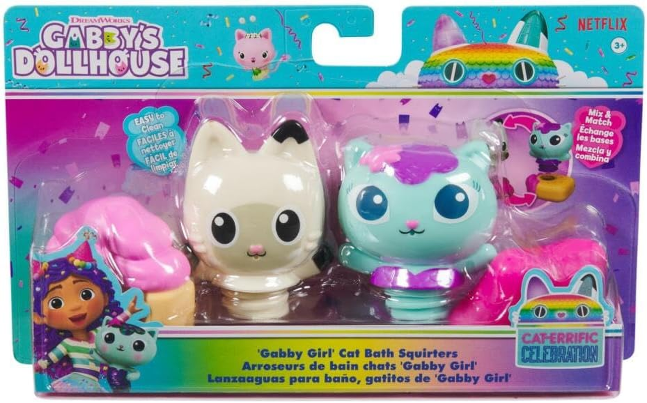 Gabby&rsquo;S Dollhouse: Gabby Cat Bath Squirters, Mercat & Pandy Paws Floating Toddler Bath Toys for Girls & Boys Ages 3 and Up