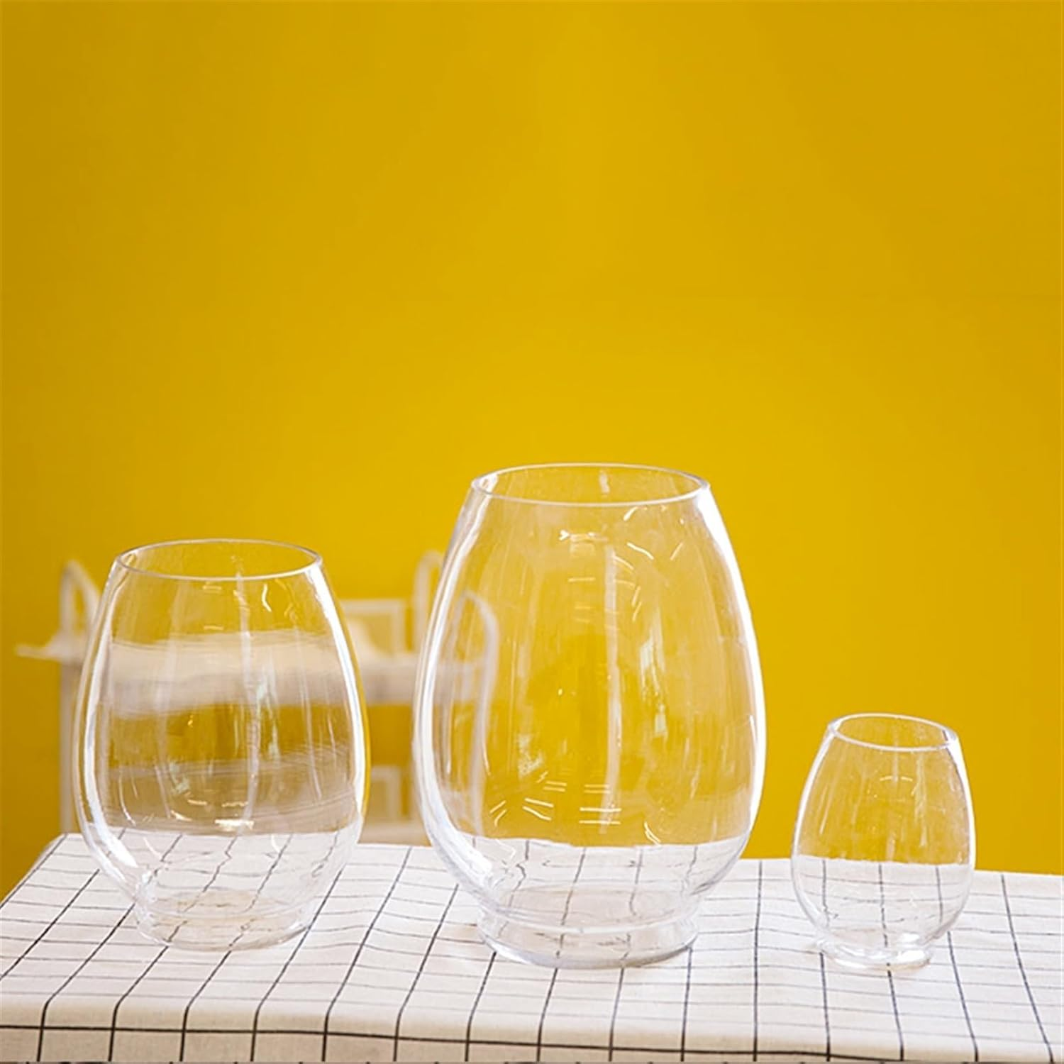 Aquariums Fish Tank Transparent Oval Small Fish Tank Glass Turtle Tank Ecological Tank Aquatic Plants Home Desktop Ornaments Fish Bowl (Size : Medium) image number 5