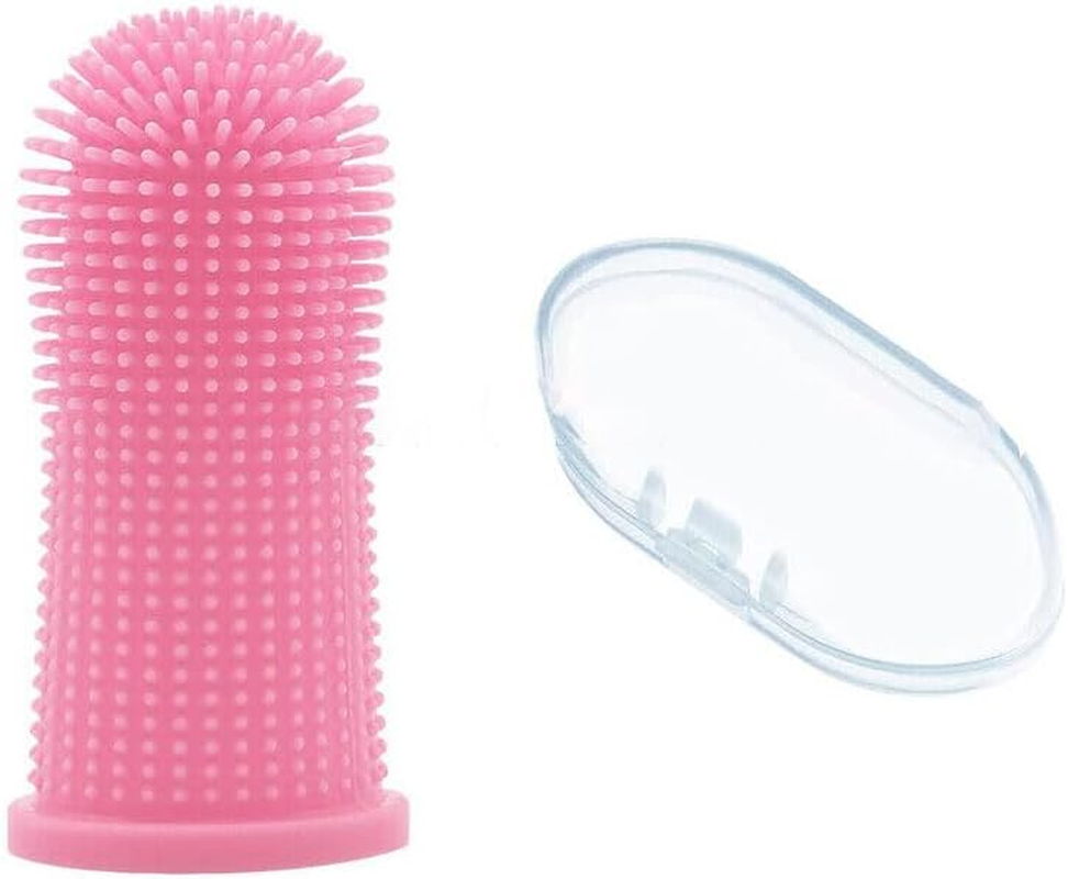 Dog Cat Super Soft Pet Finger Toothbrush Teeth Silicone Brush Care Cleaning, Super Soft Dental Care Brush for Effective Teeth Cleaning, Non-Toxic, Flexible Fit, Promotes Oral Health