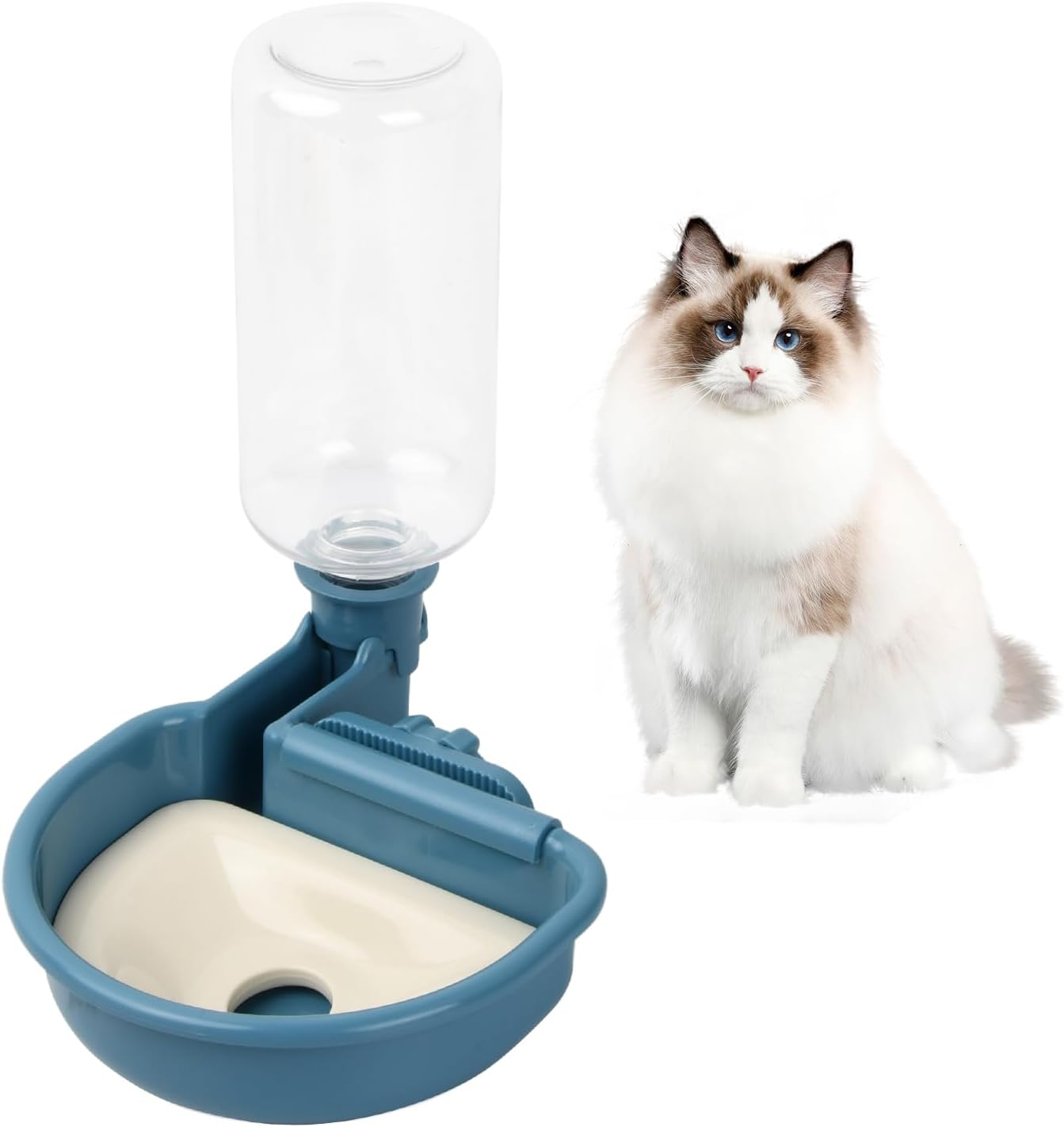 Pet Water Dispenser, Water Bottle for Dog Cages, 480 Ml Dog Drinking Bottle, Pet Drinking Fountain, Automatic Water Bowl for Cat Dog Rabbit Animal (Blue) image number 6