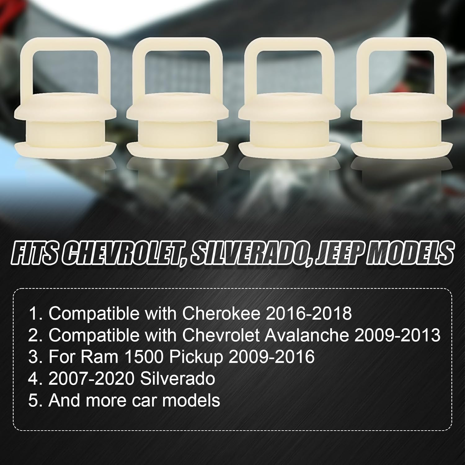 4Pcs Shift Cable Bushing, Shift Linkage Bushing & 2 Shift Cable Clips, Transmission Shift Cable Bushing Repair Kit, Shifter Cable Bushing Accessories Compatible with Chevrolet Silverado Models image number 4