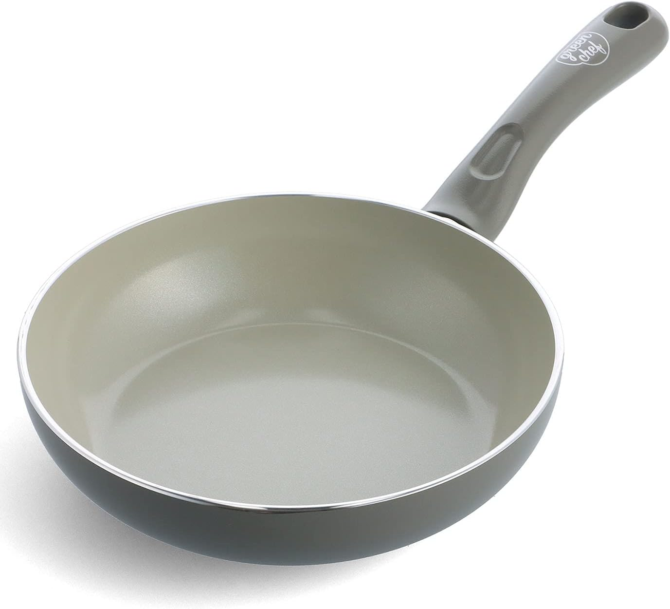 Greenpan Green Chef Fry Pan 10.2 Inches (26 Cm), IH Compatible, Ceramic Finish, Non-Stick Interior and Exterior for Easy Cleaning, Non-Toxic, Earth Color, Mint Green