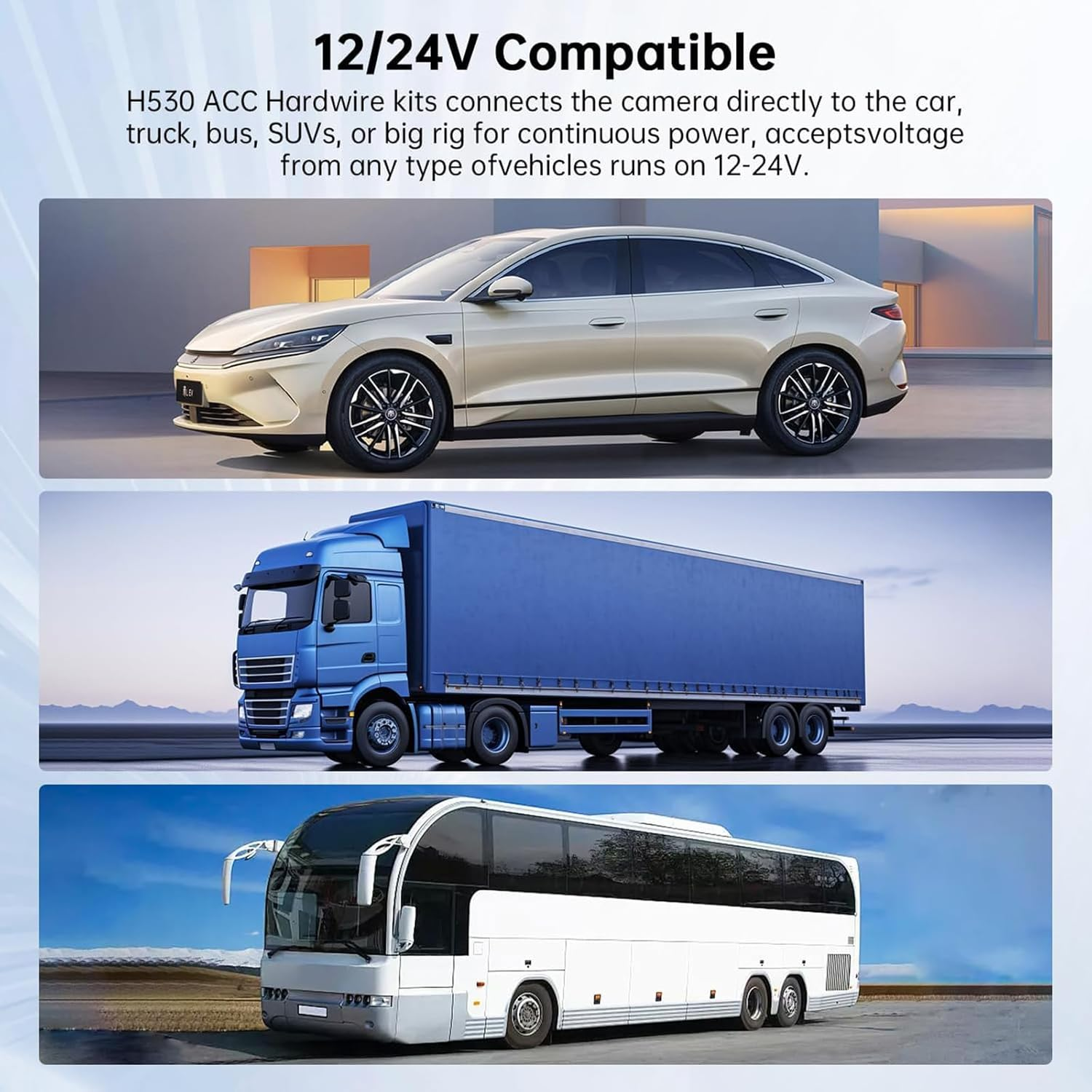 ACC Dash Cam Hardwire Kit with Voltage Indicator, Low Voltage Protection, 12V-24V to 5V USB-C Power Port, 24/7 Parking Mode, 3-Core Cable, Includes 4 Types / 8 Adapters & 6 Fuses for Dash Camera, GPS image number 6