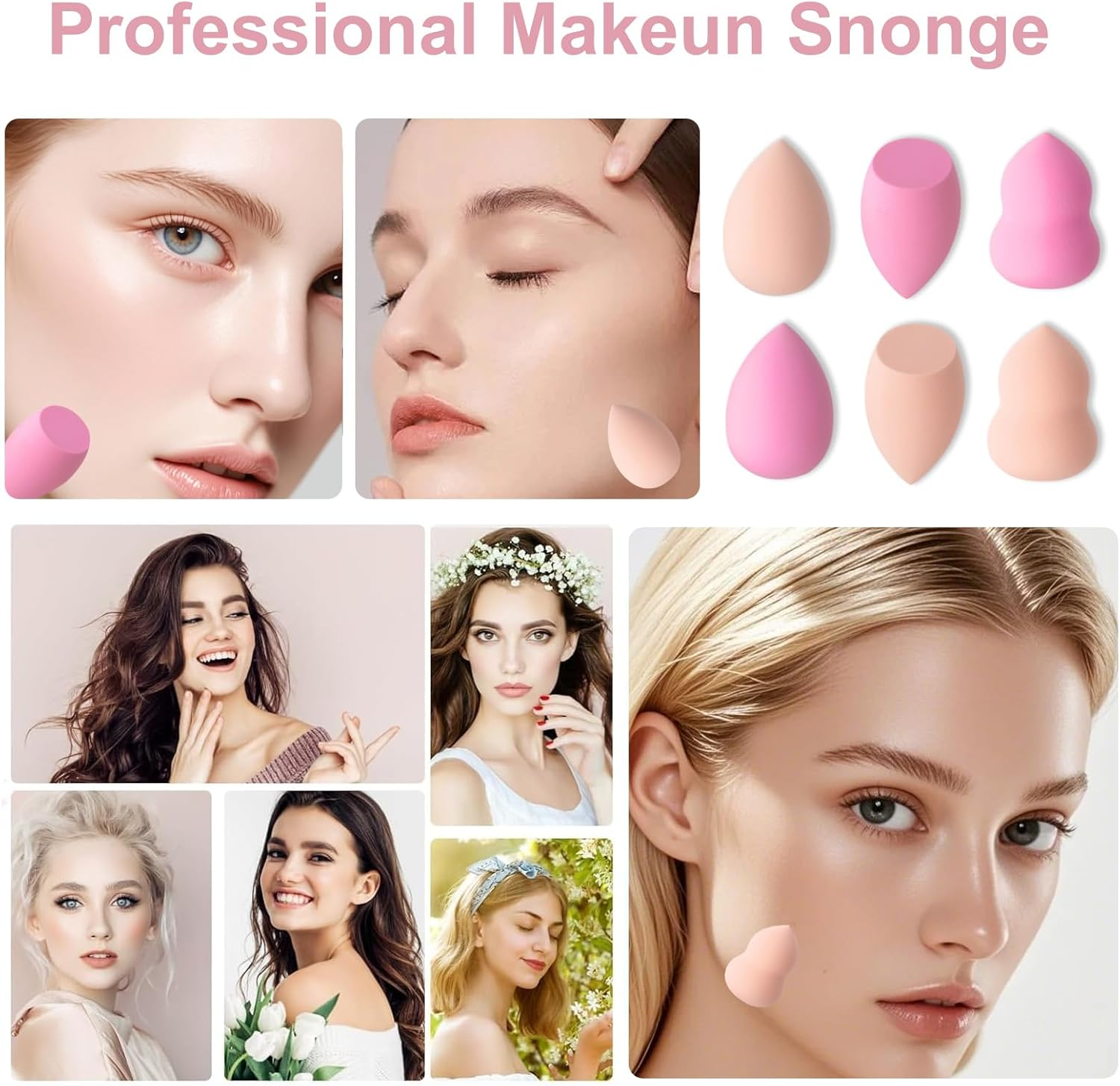 30 Pcs Mini Beauty Blender Makeup Sponge Set, Professional Foundation Blending Makeup Sponges for Liquid, Powder, Cream & Sunscreen,Non-Latex, Wet & Dry Use, Ideal for Eyes & Nose