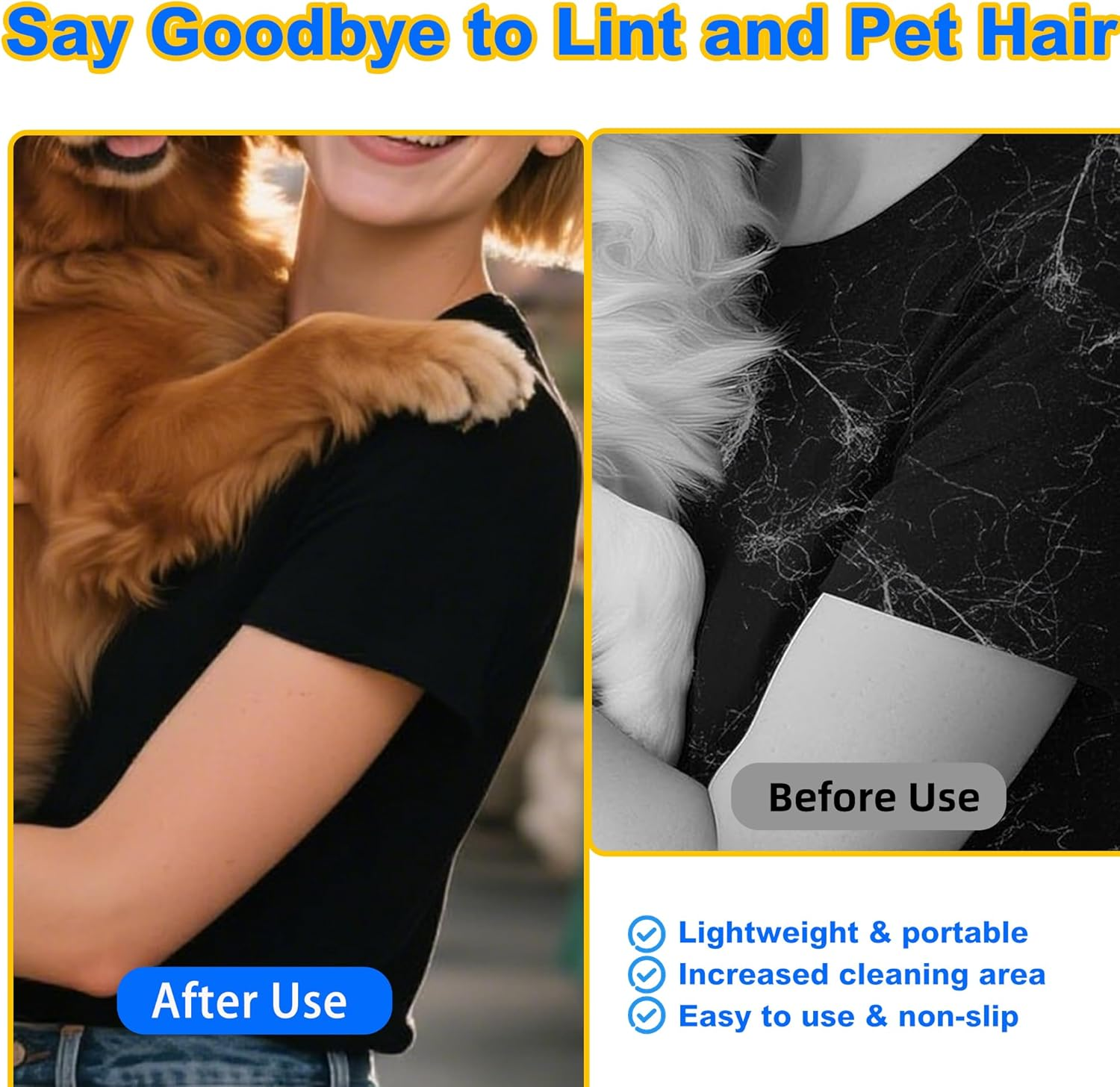 3 Pack Pet Hair Removal Gloves with Deshedding Brush, Double Sided Electrostatic Removal Gloves for Dogs & Cats, Pet Grooming Gloves Reusable for Carpet Sofa Clothing Furniture image number 3