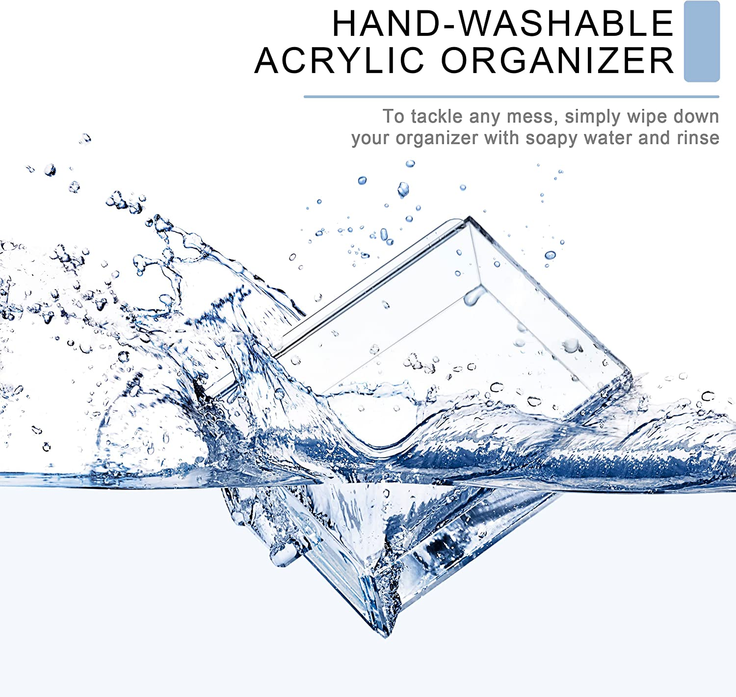 Sorbus Acrylic Clear Makeup Organizer - Big & Spacious Cosmetic Display Case - Stylish Designed Jewelry & Make up Organizers and Storage for Vanity, Bathroom (3 Large, 4 Small Drawers) [Diamond] image number 3