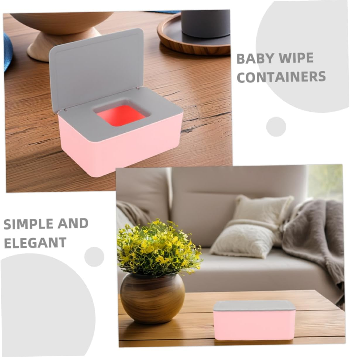 Cabilock 2Pcs Portable Wet Wipes Box Reusable Wipes Container Sealed Storage Box image number 3