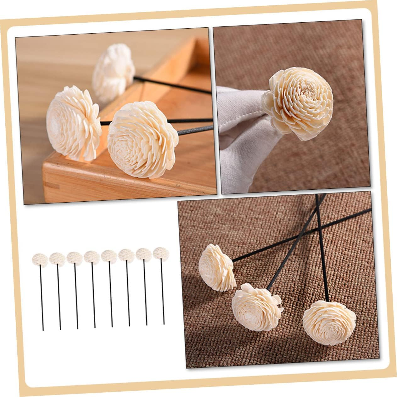 8Pcs Diffuser Flower Sticks Dried Flower Essential Oil Reed Diffusers Home Aromatherapy Decor image number 2