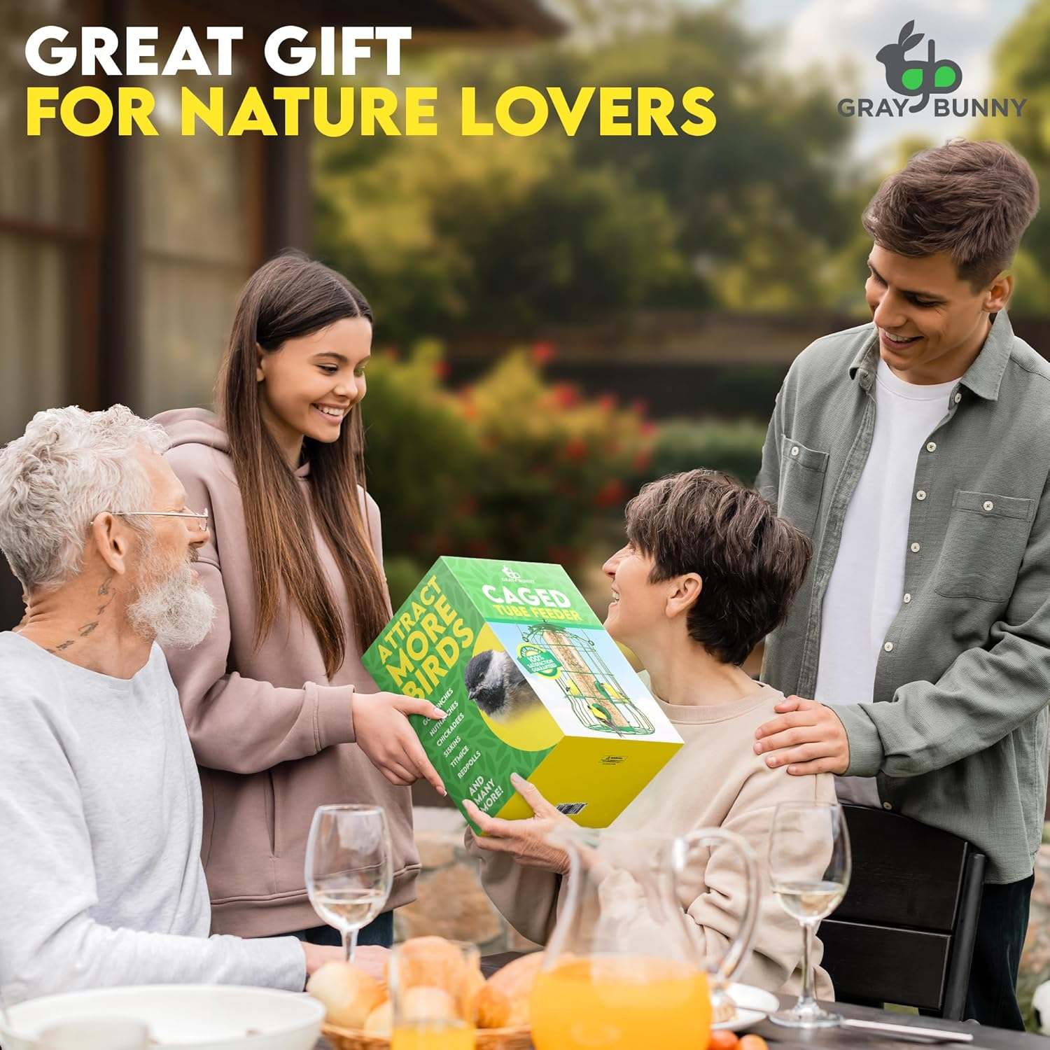 Graybunny GB-6860 Caged Tube Feeder Squirrel Proof Wild Bird Feeder image number 3