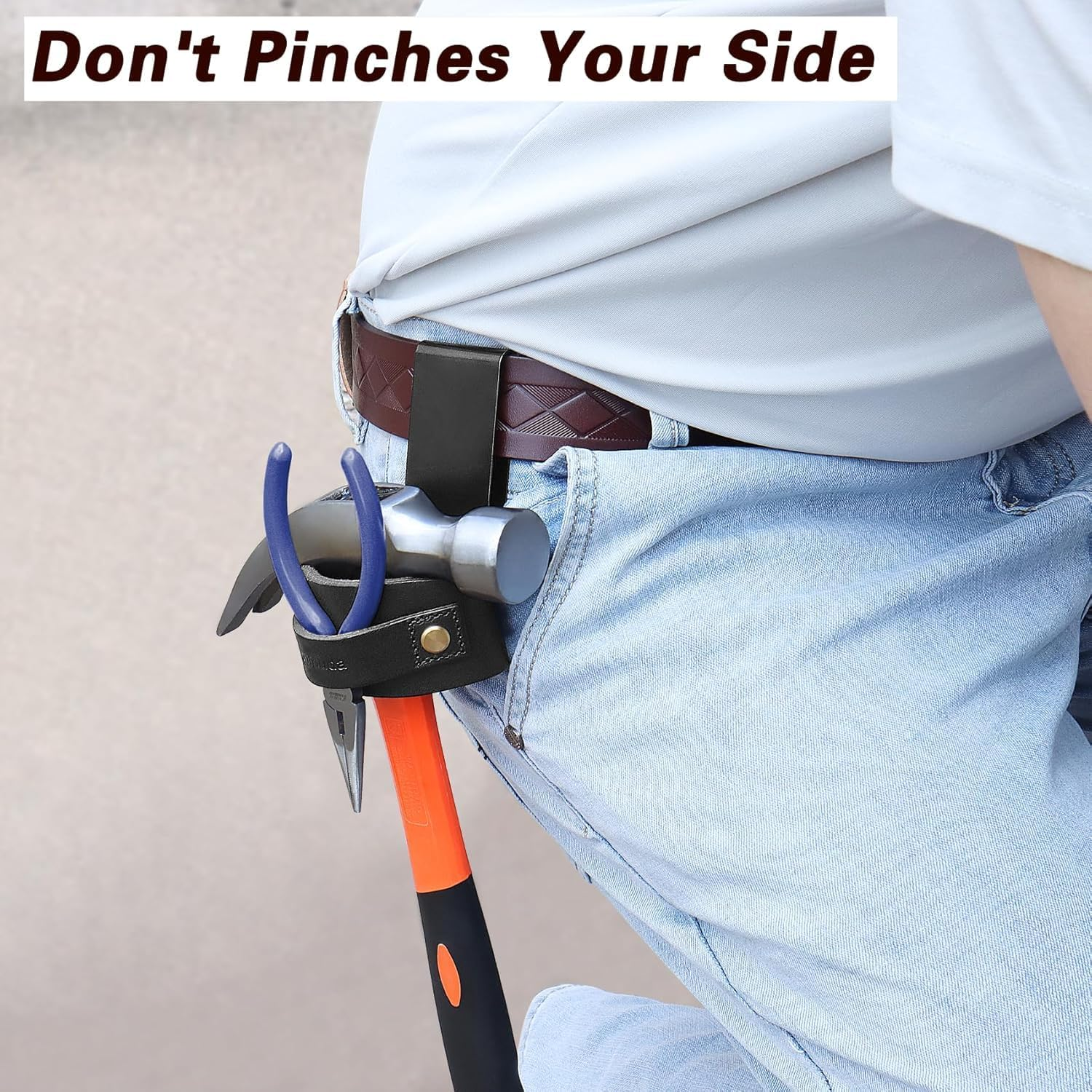 Hammer Holder,Hammer Holder for Belt,Hammer Loop,Hammer Holster,Clip-On Tool Belt Holster Holds Hammers,Hatchet, or Mallet.