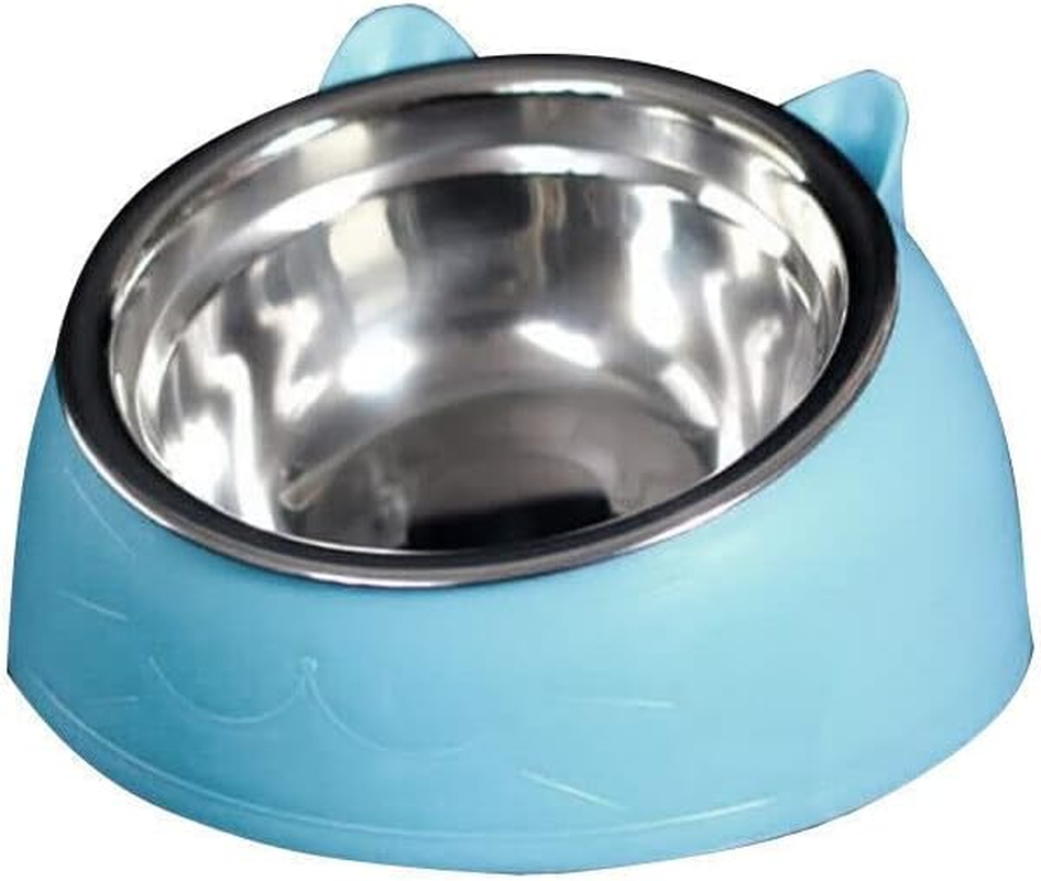 AIMALL Pet Dog Cat Food Bowl Raised No Slip Stainless Steel Tilted Water Food Feeder - Non-Slip & Bpa-Free for Healthy Feeding