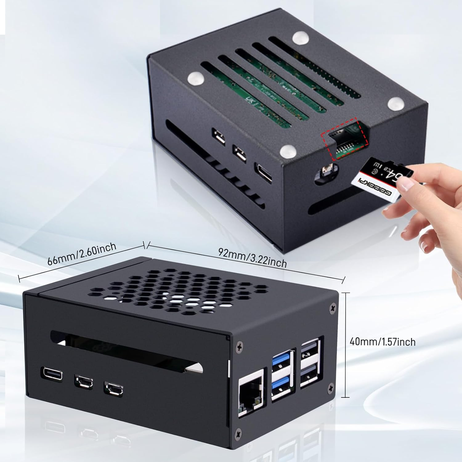 Geeekpi Metal Case for Raspberry Pi 5, Support X1000/X1001/N04/N05 Pcie Peripheral Board image number 5