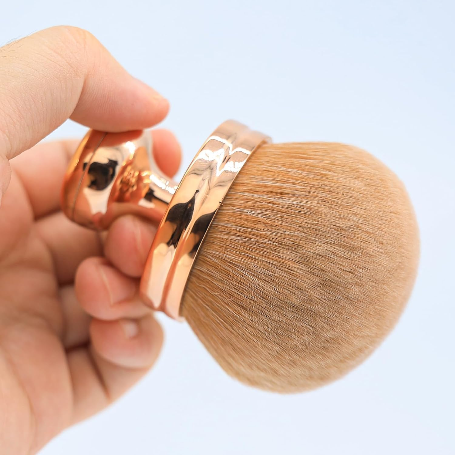 Body Makeup Brush & Nail Art Dust Brush for Self Tanner, Self Tan Back Applicator 74Mm Kabuki Self Tanner Applicator (Rose Gold + Drawstring Bag) image number 1