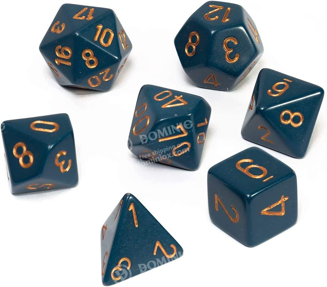 Chessex CHX25426 Dice, Dusty Blue/Copper image number 1