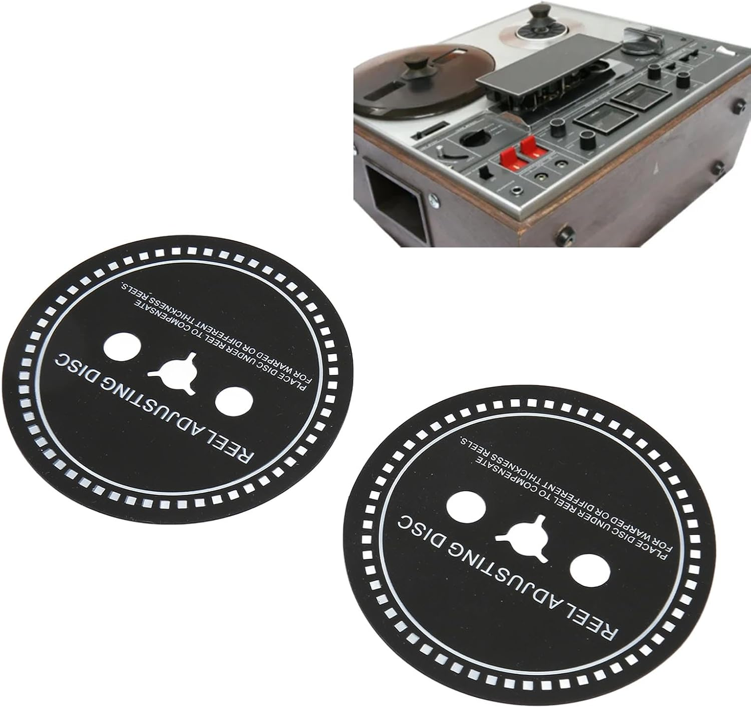 2PCS Nab HUB Adapter Spacer for Reel to Reel Tape Recorder, Silicone Reel Adjusting Disc for Reel to Reel Tape Recorder Black (0.8Mm) image number 1