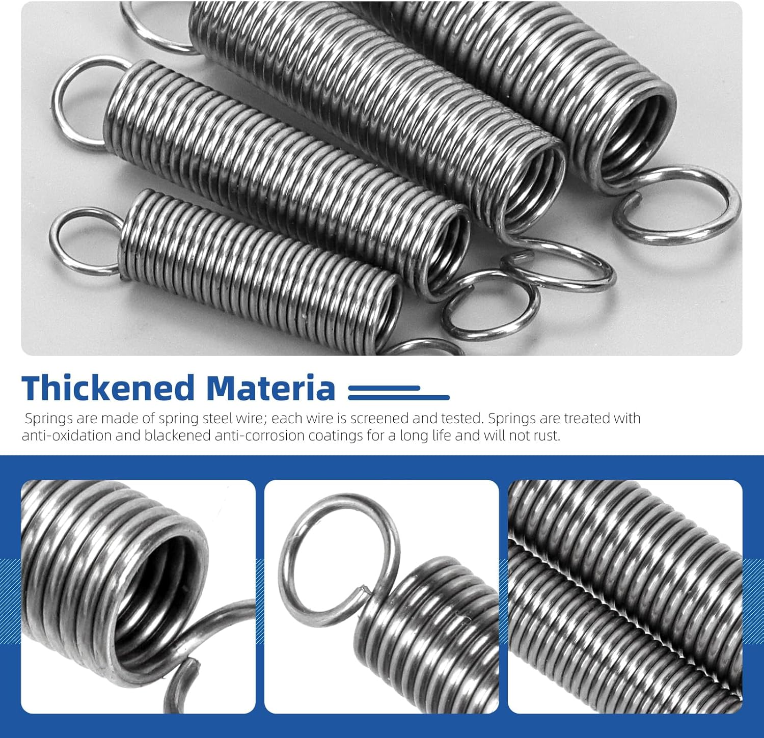 Glarks 100Pcs Stainless Steel Extension Springs with Double Hook Sets 25 Sizes Small Spring Tension Spring Wire Assortment for Machinery Construction Industrial image number 5